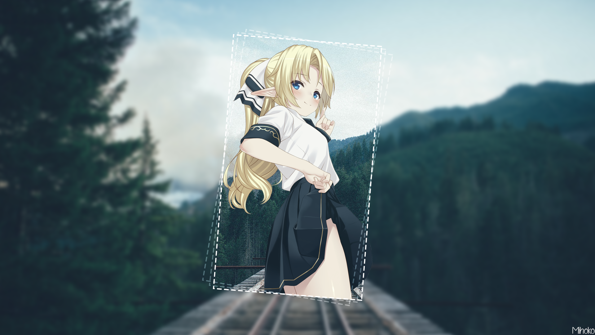 anime, anime girls, picture-in-picture, blurred, HD Wallpaper