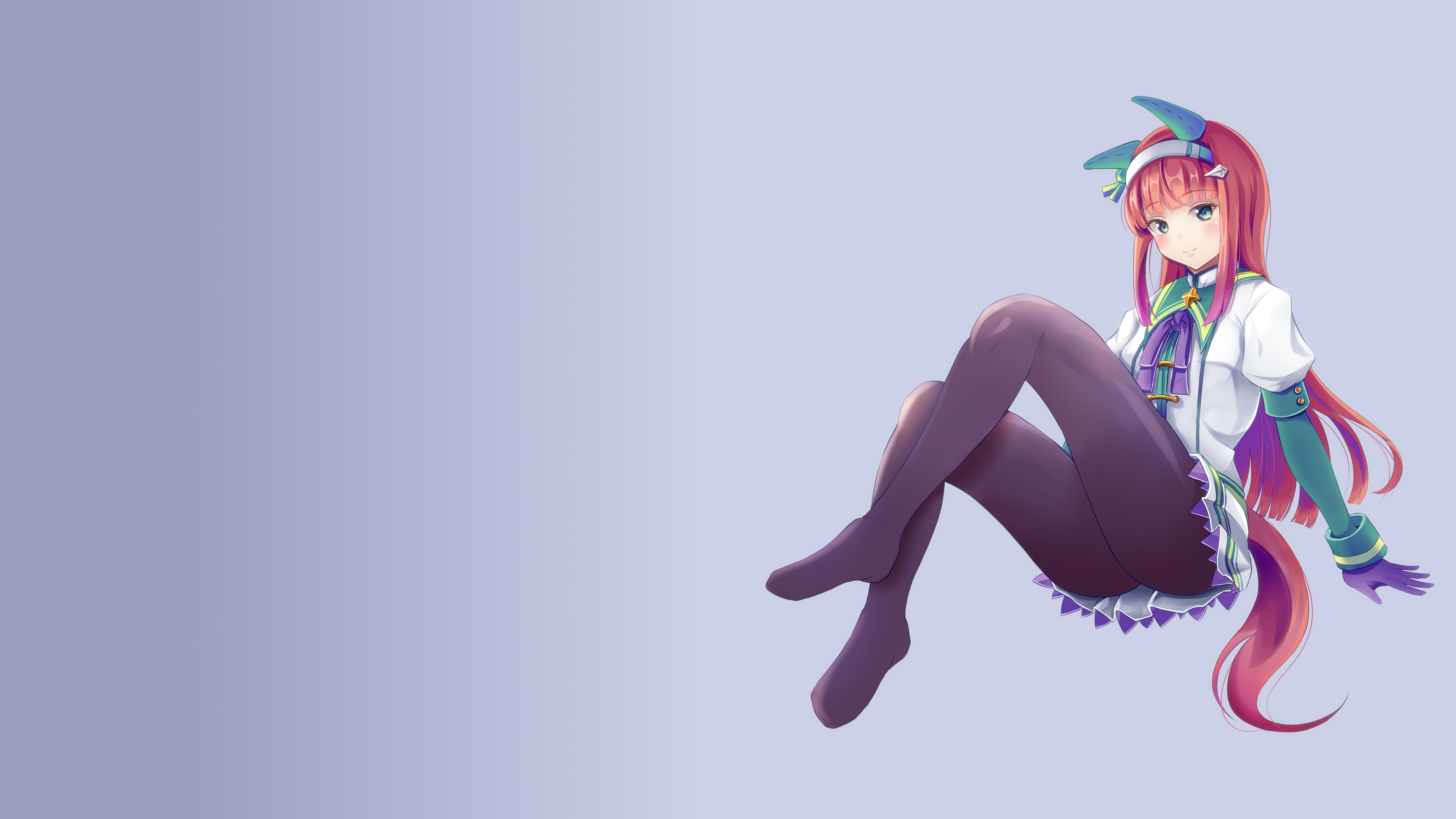 Uma Musume Pretty Derby, simple background, anime, anime girls, Silence Suzuka (Uma Musume), umamimi, pantyhose, HD Wallpaper