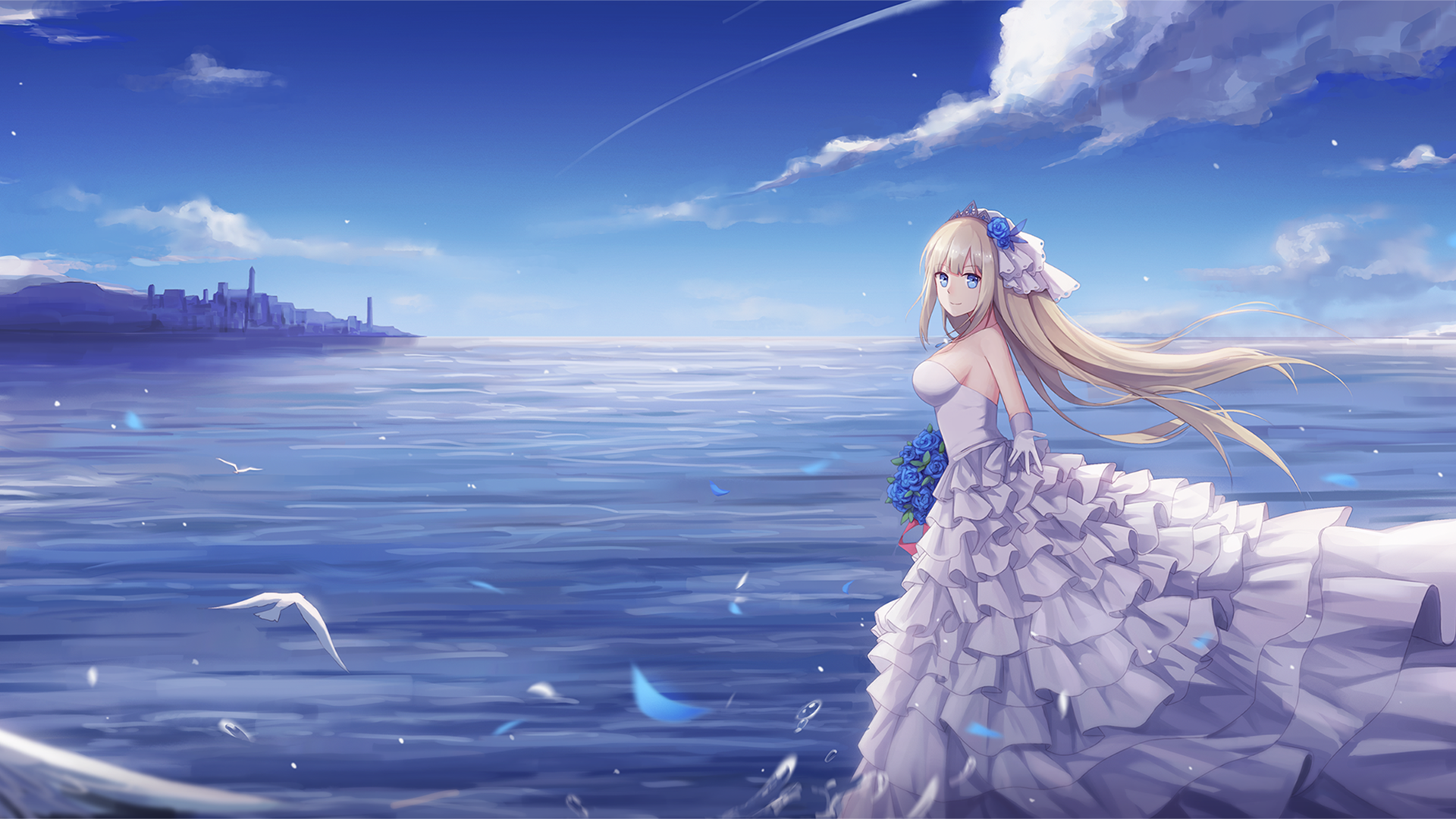 Warship Girls, Lexington (Warship Girls), anime, anime girls, HD Wallpaper