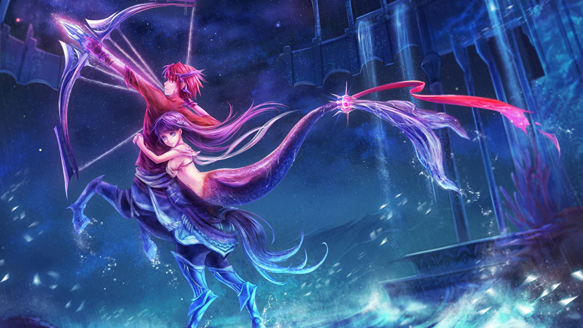 anime girls, siren, Centaurs, HD Wallpaper