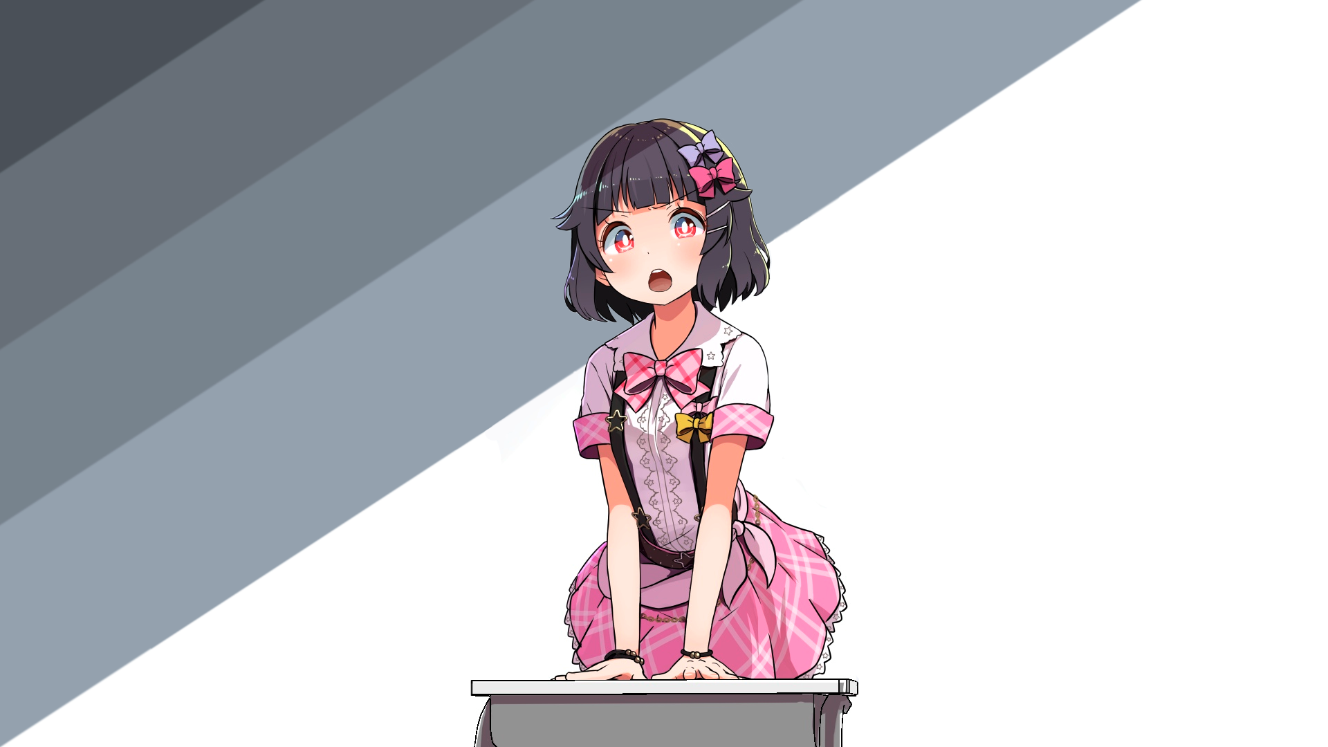 anime, manga, anime girls, pink, simple background, pink clothing, HD Wallpaper