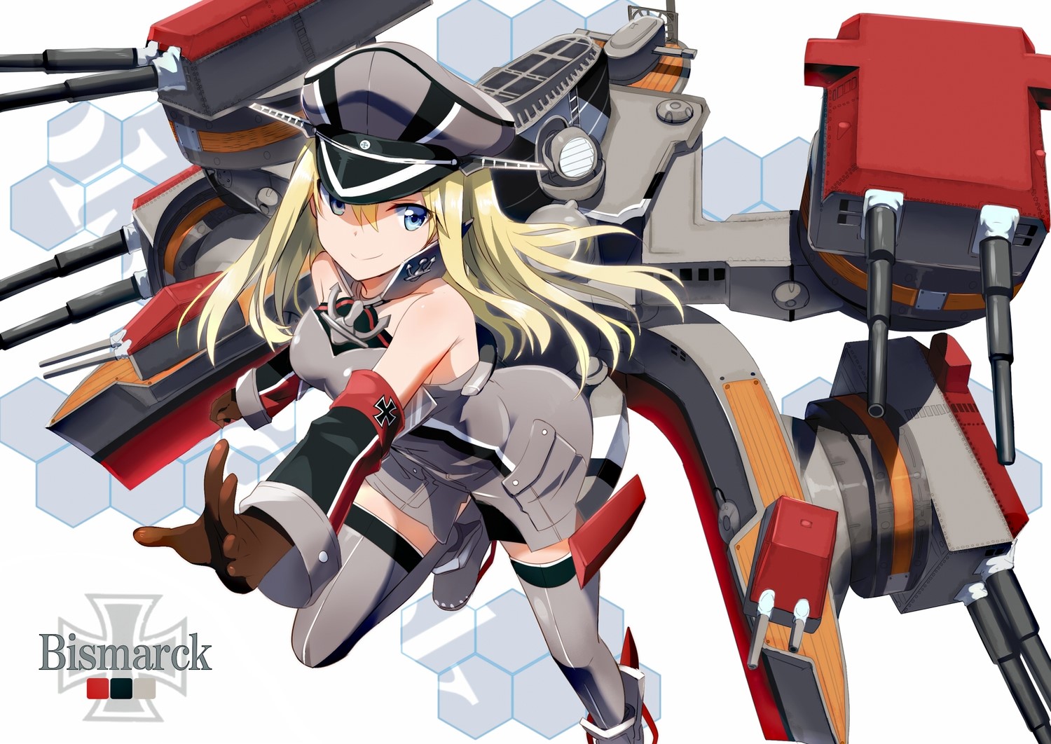 Kantai Collection, Bismark (KanColle), anime girls, blonde, blue eyes, HD Wallpaper