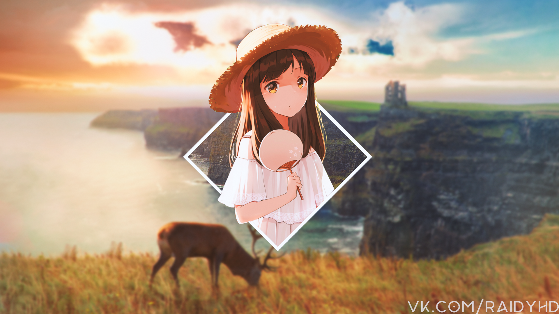 anime, anime girls, picture-in-picture, HD Wallpaper