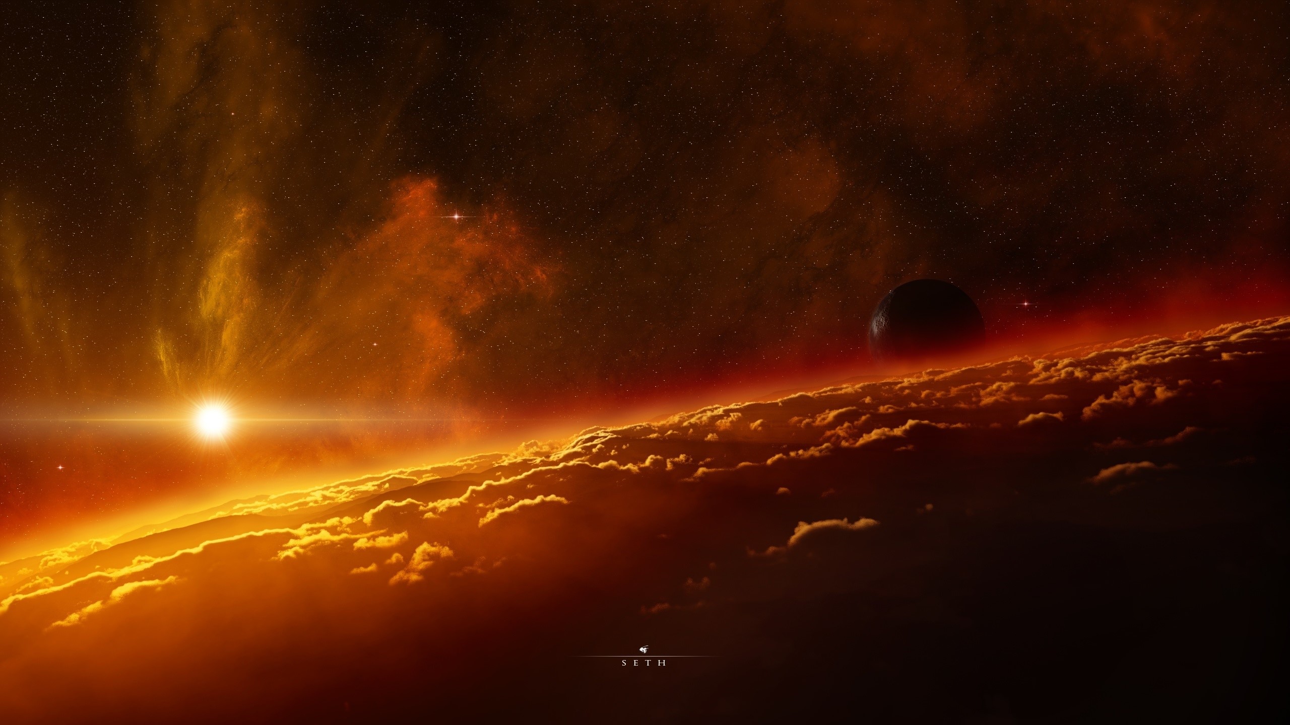 digital art, dark, space, space art, HD Wallpaper