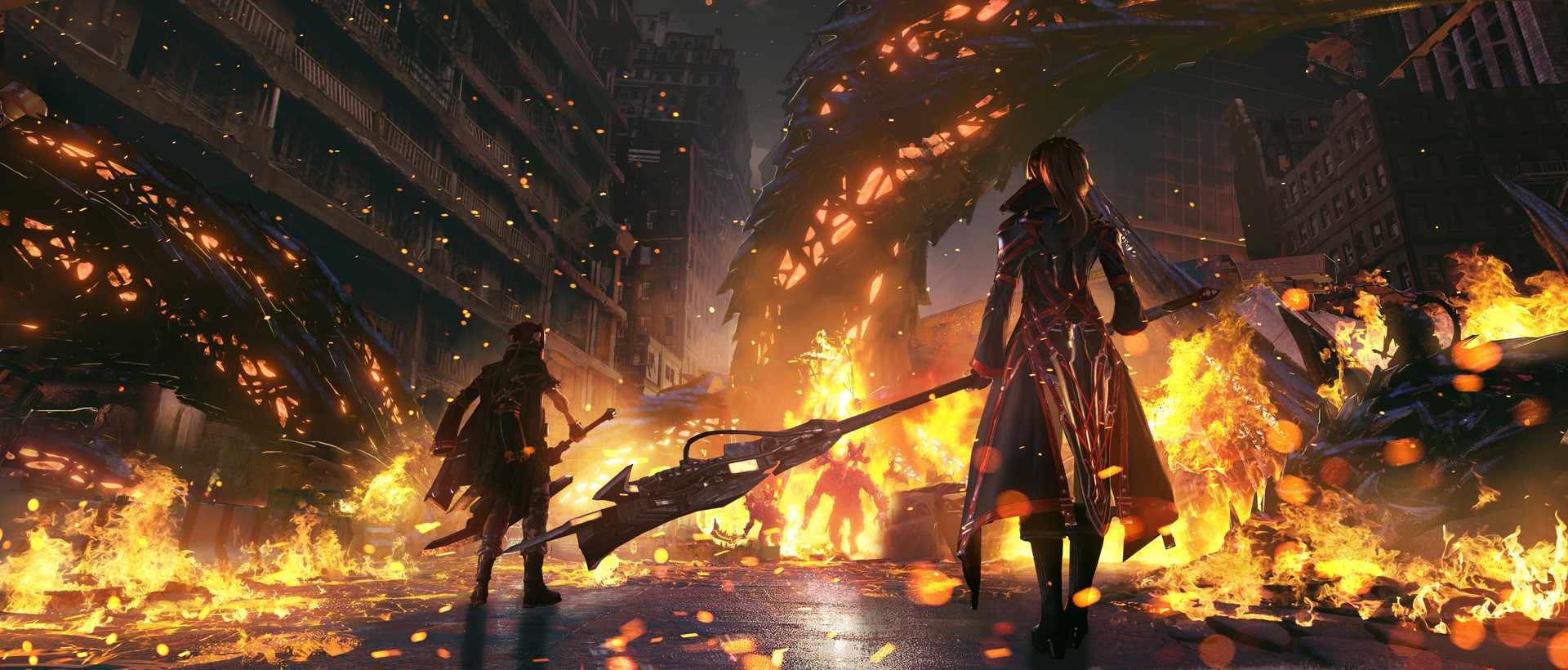 video games, Code Vein, anime, fire, HD Wallpaper