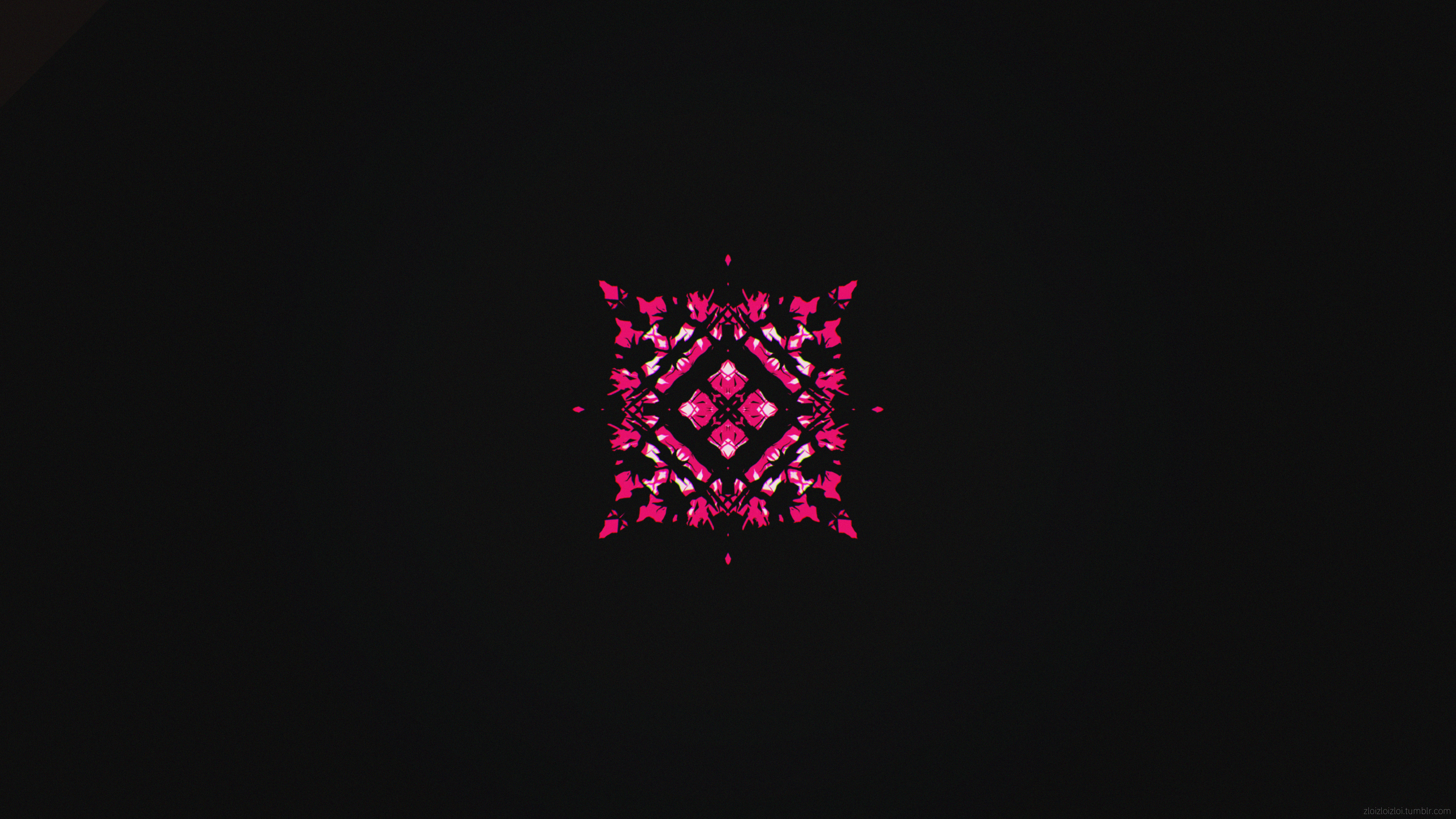 abstract, geometry, black background, pink, HD Wallpaper