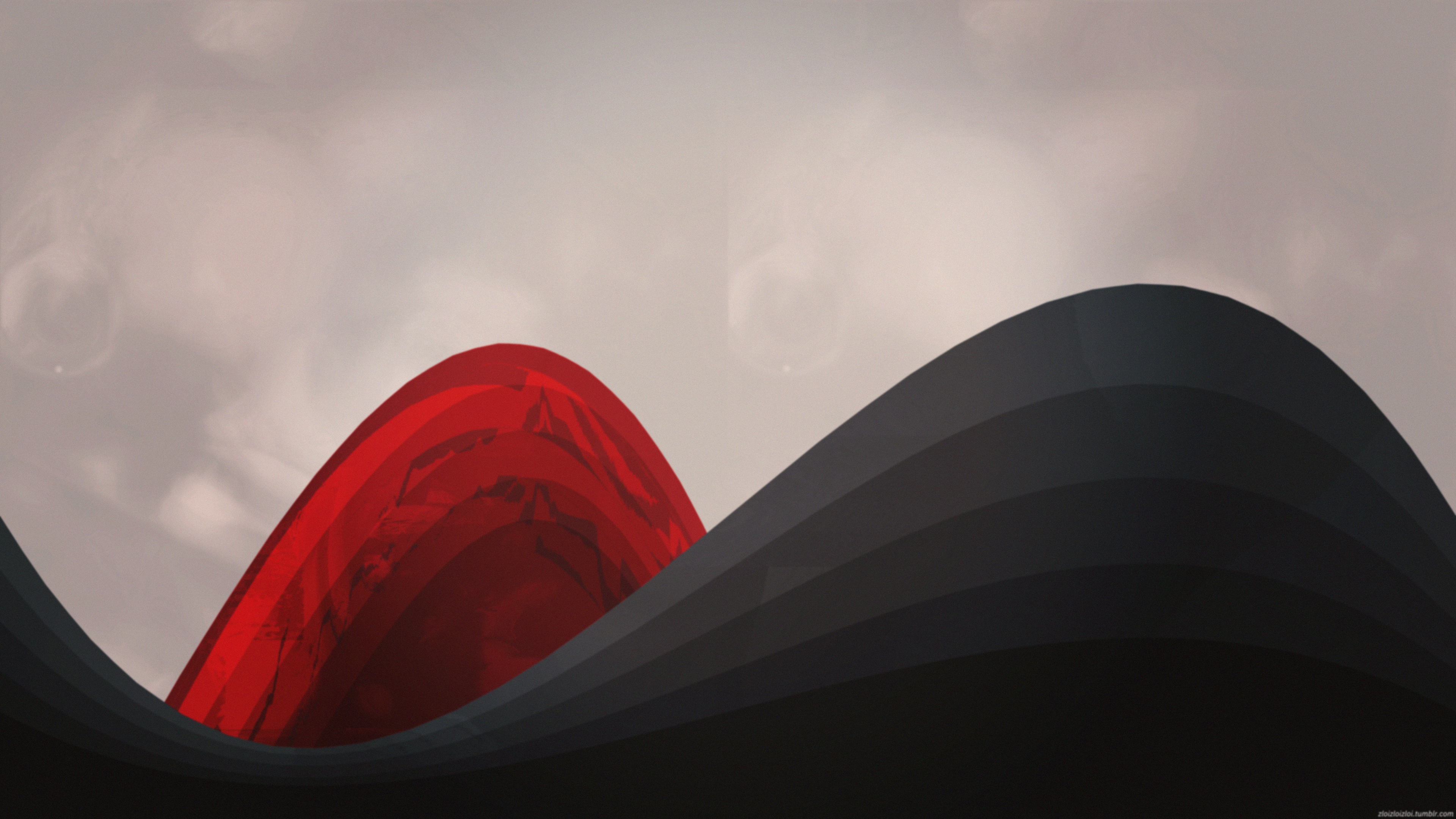 abstract, red, gray, lines, minimalism, gray background, HD Wallpaper
