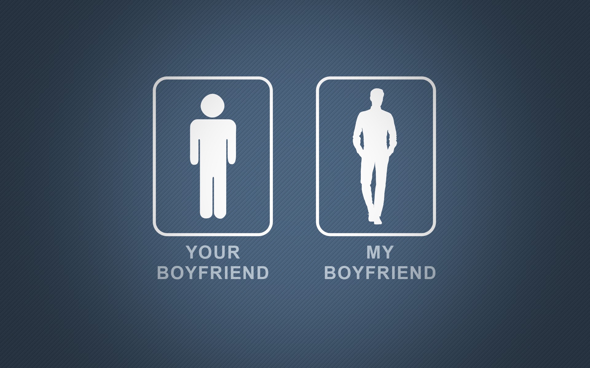 men, humor, silhouette, blue background, HD Wallpaper