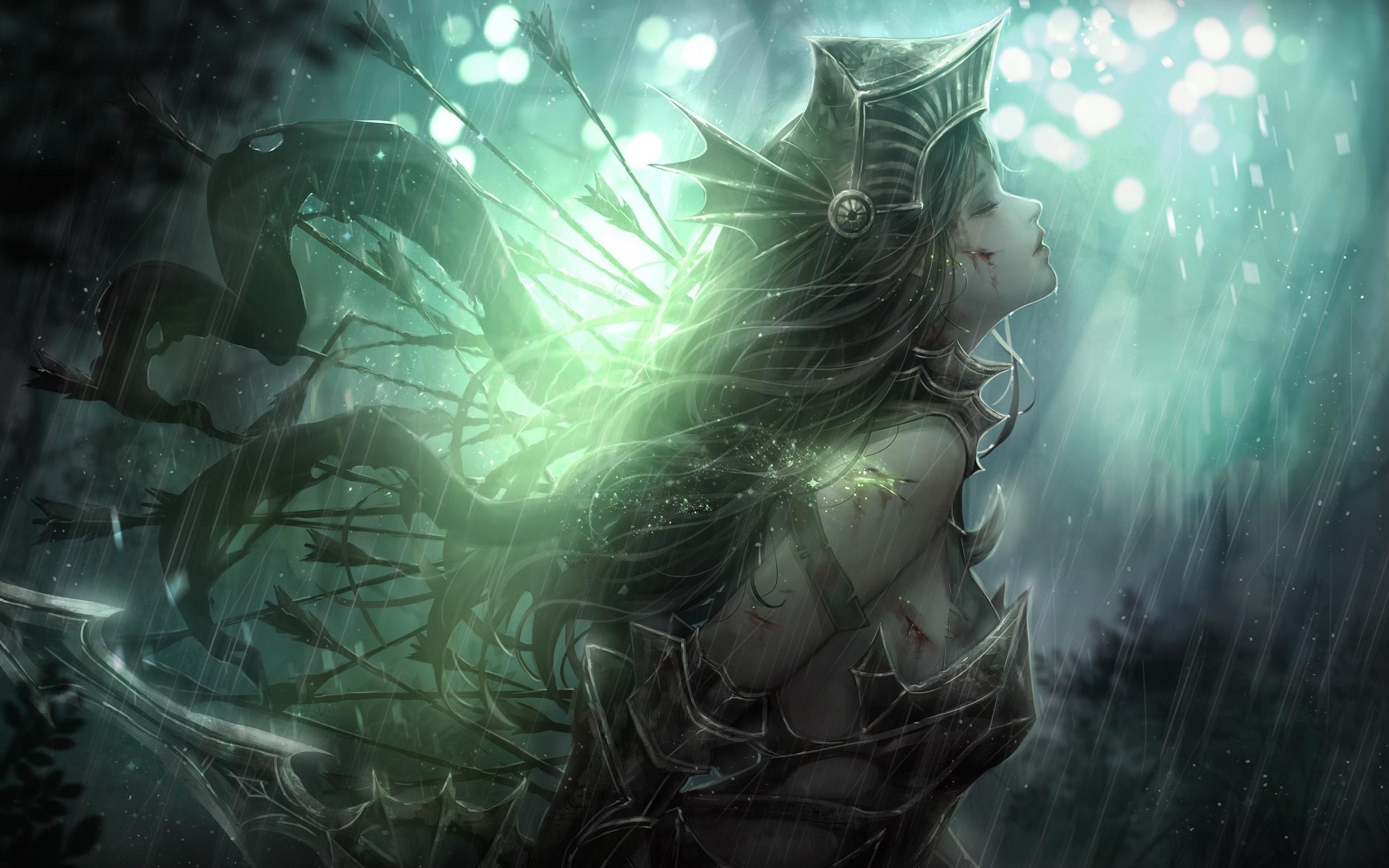 fantasy art, fantasy girl, closed eyes, face, side view, profile, HD Wallpaper