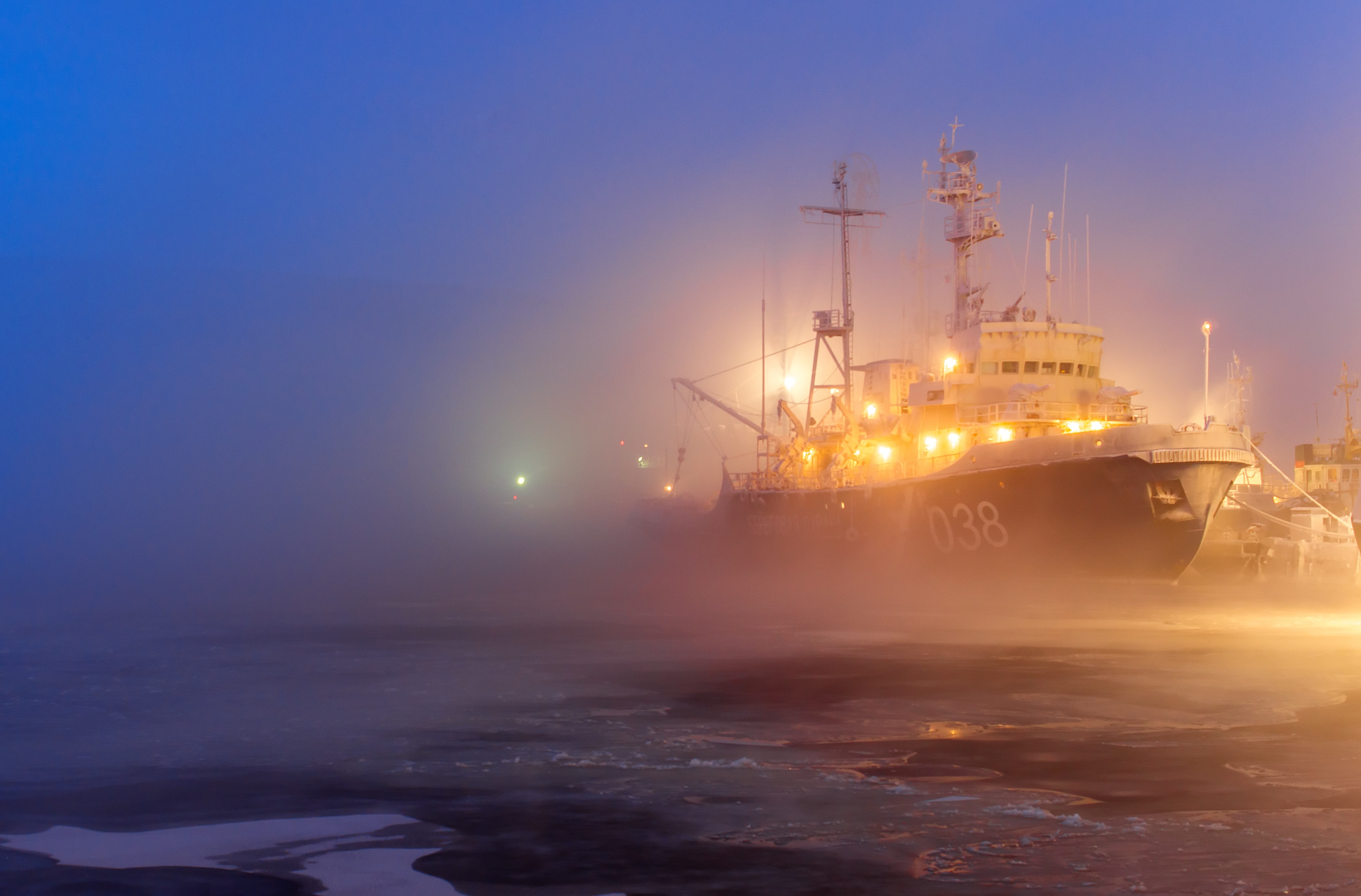 mist, ship, sea, HD Wallpaper