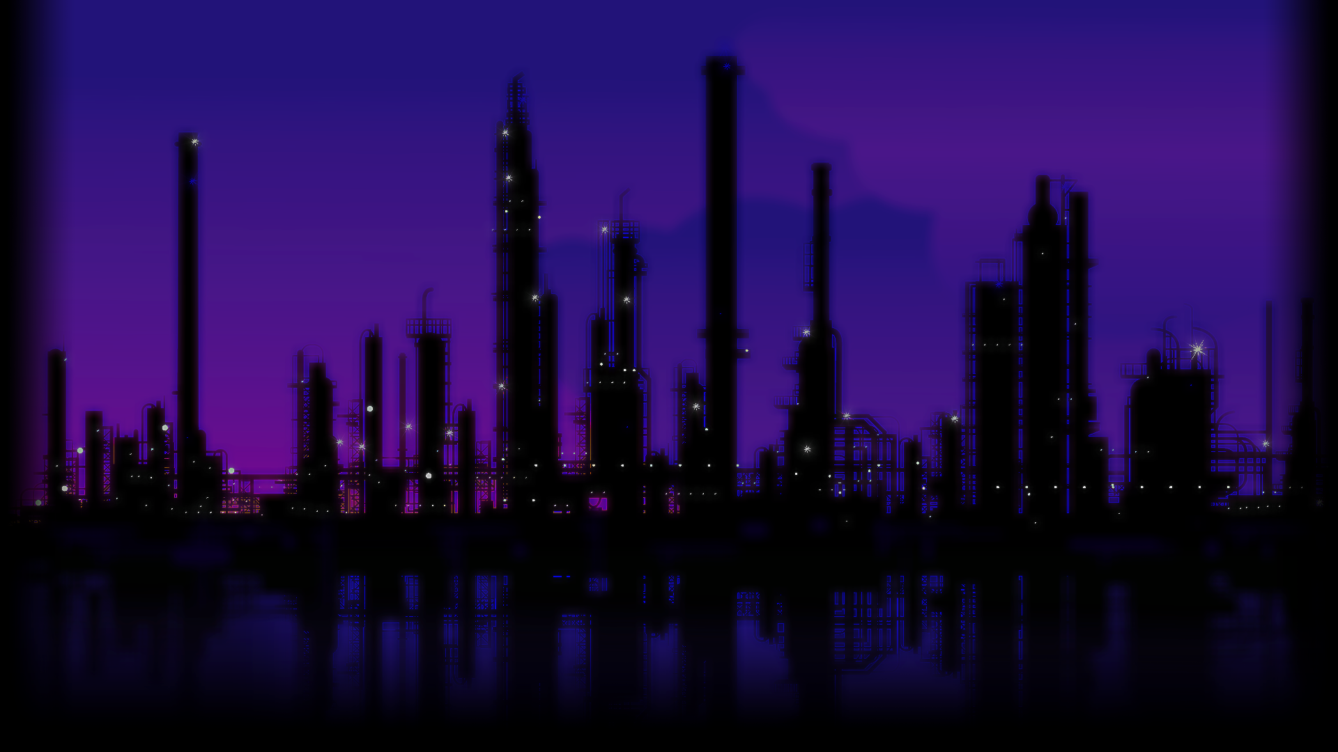 vaporwave, industrial, reflection, HD Wallpaper