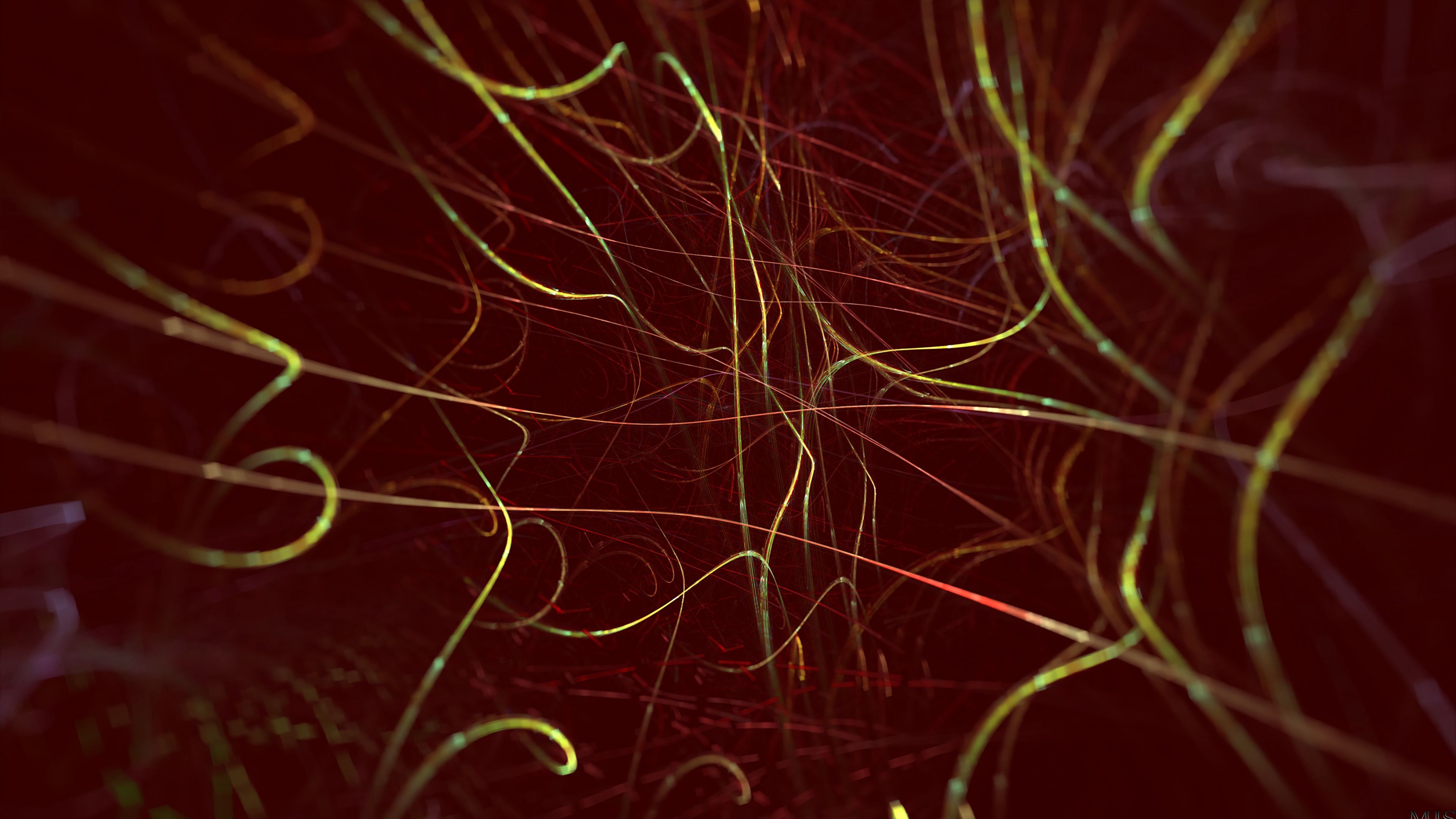 fractal, thread, entangled, winding, abstraction, 4k, HD Wallpaper