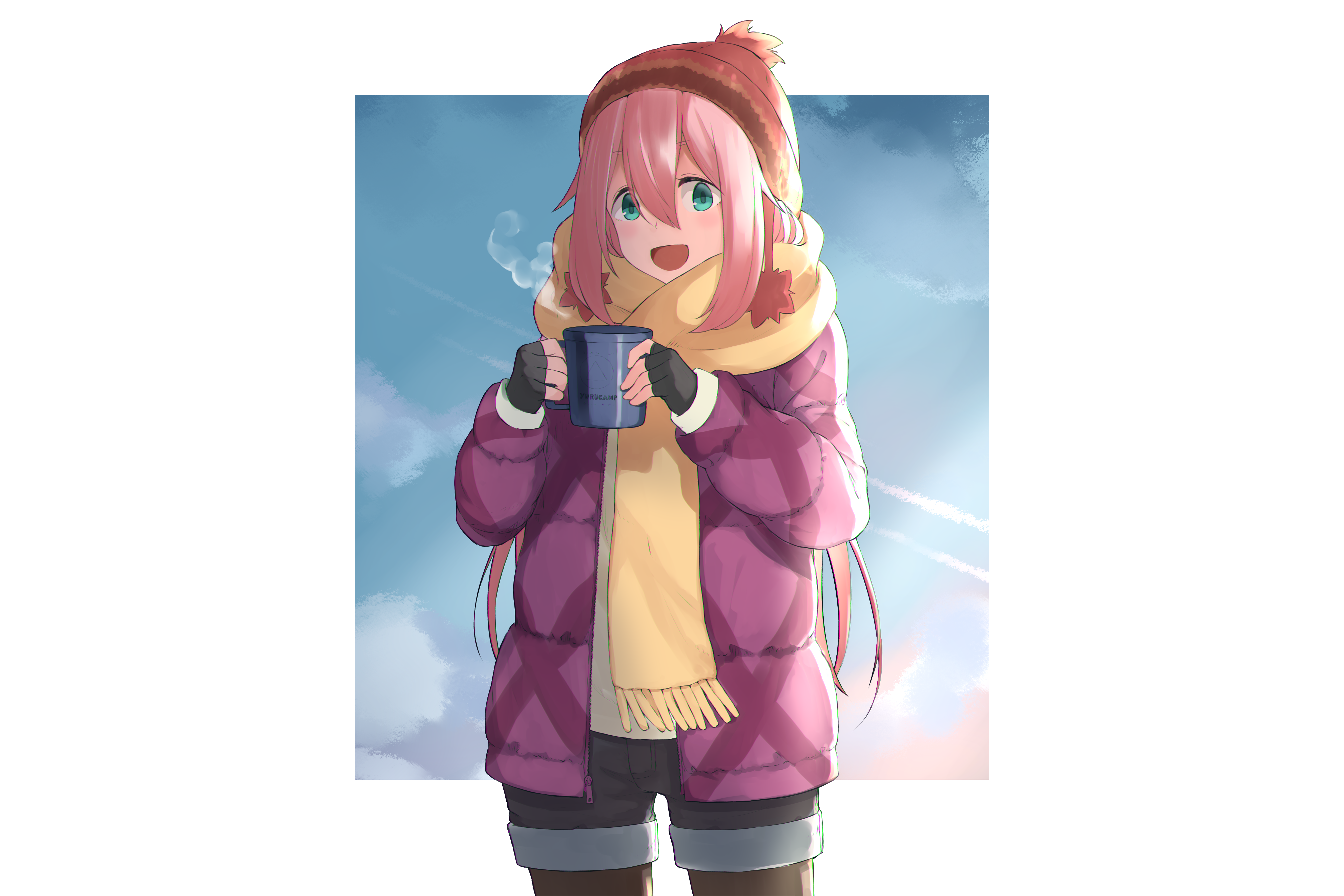 Yuru Camp, anime girls, Nadeshiko Kagamihara, HD Wallpaper
