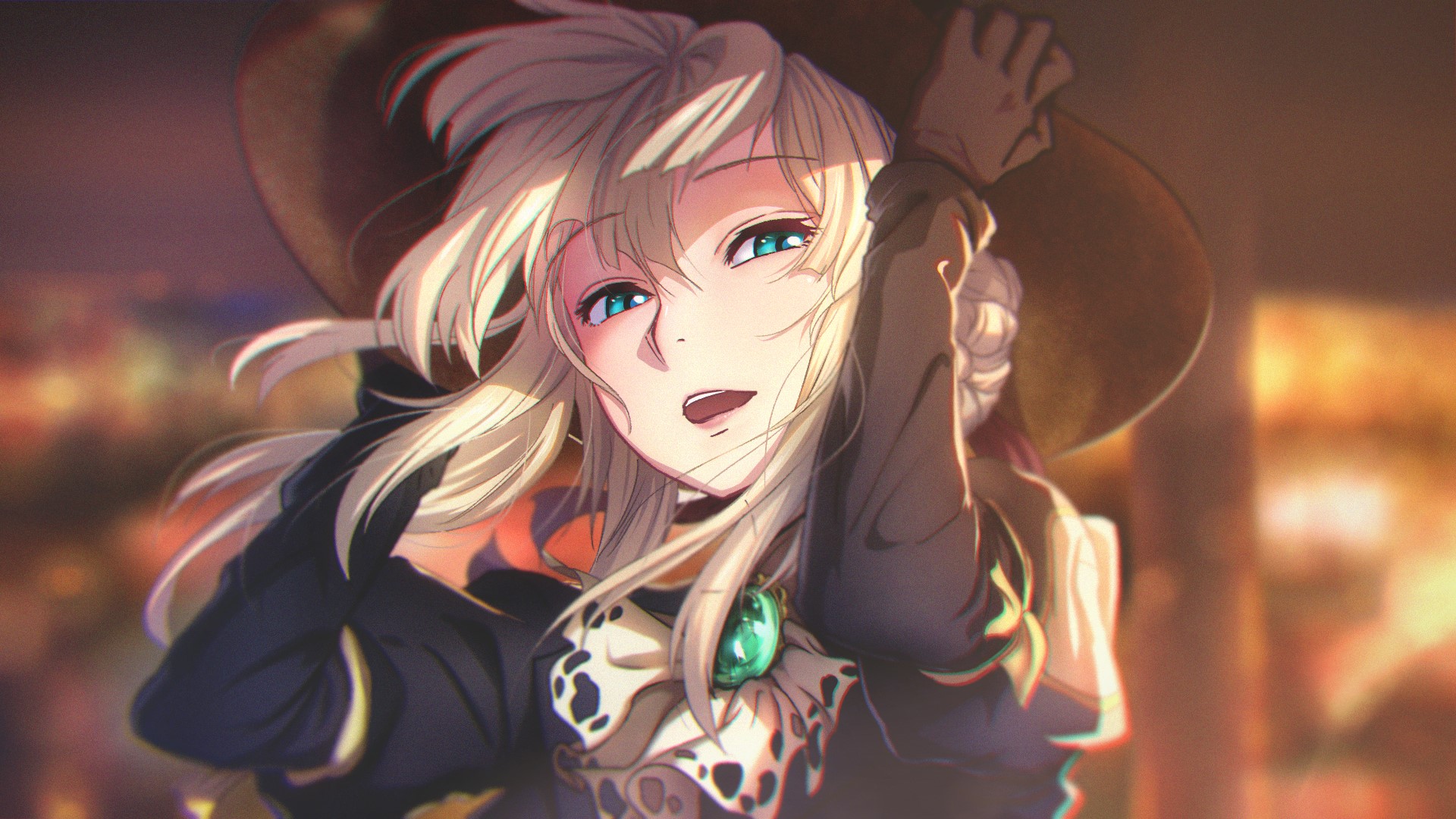 Violet Evergarden, anime girls, blonde, hat, HD Wallpaper