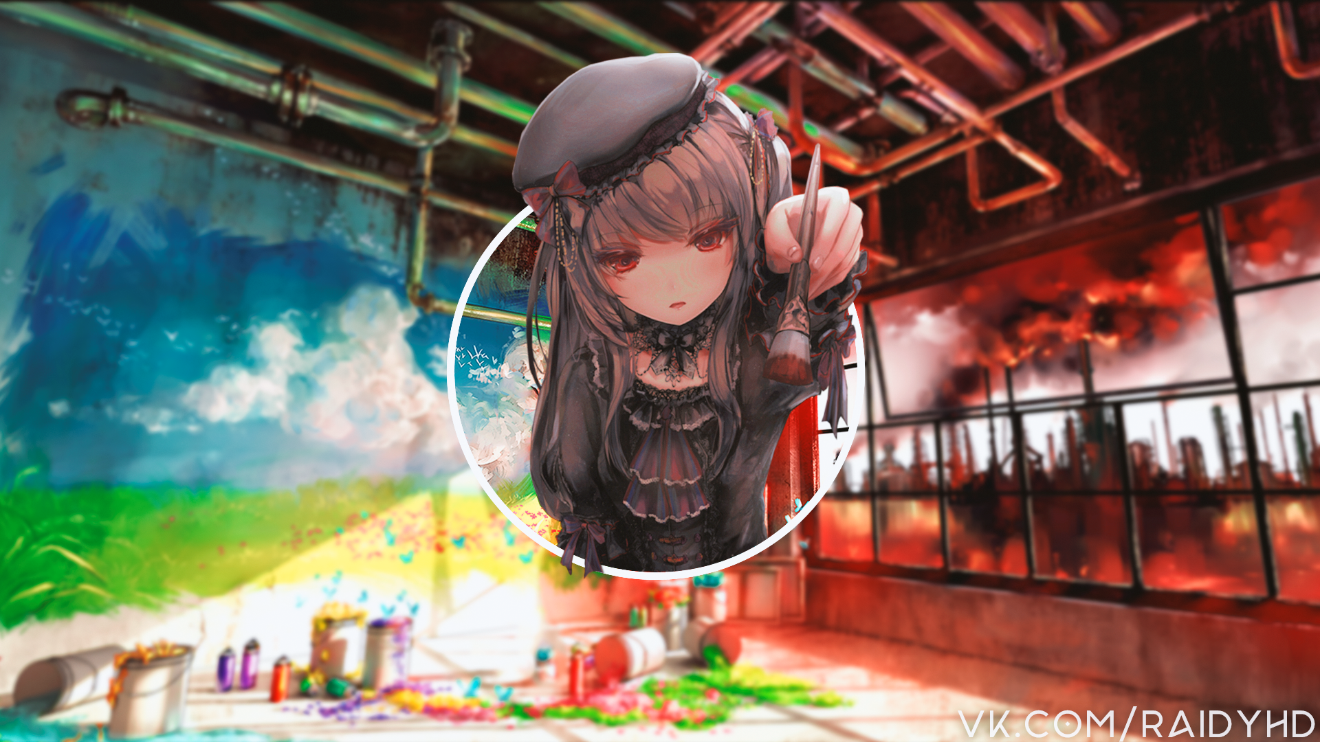 anime girls, anime, picture-in-picture, HD Wallpaper