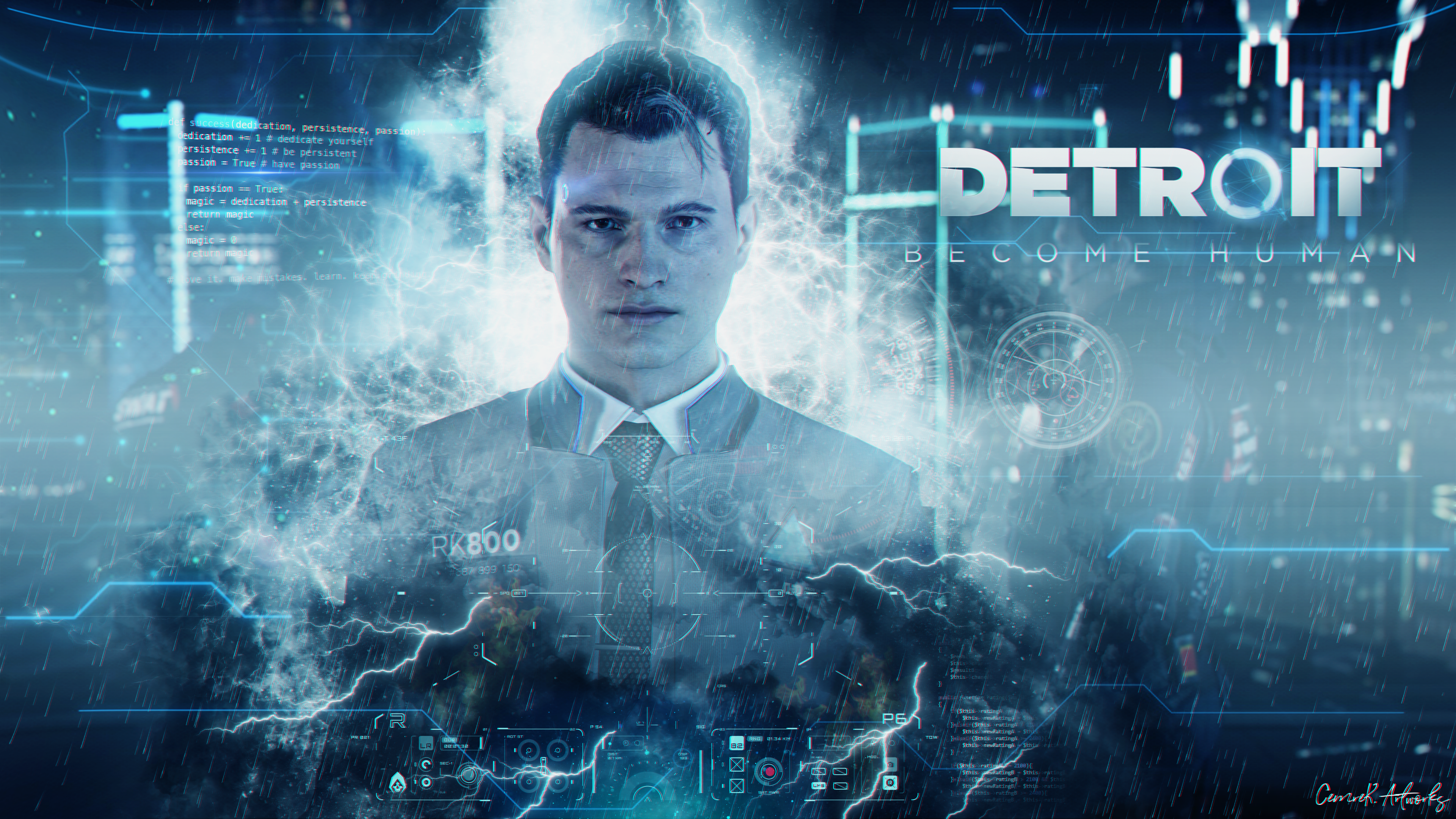 Detroit become human, Detroit: Become Human, game art, Detroit, Connor (Detroit: Become Human), Quantic Dream, HD Wallpaper