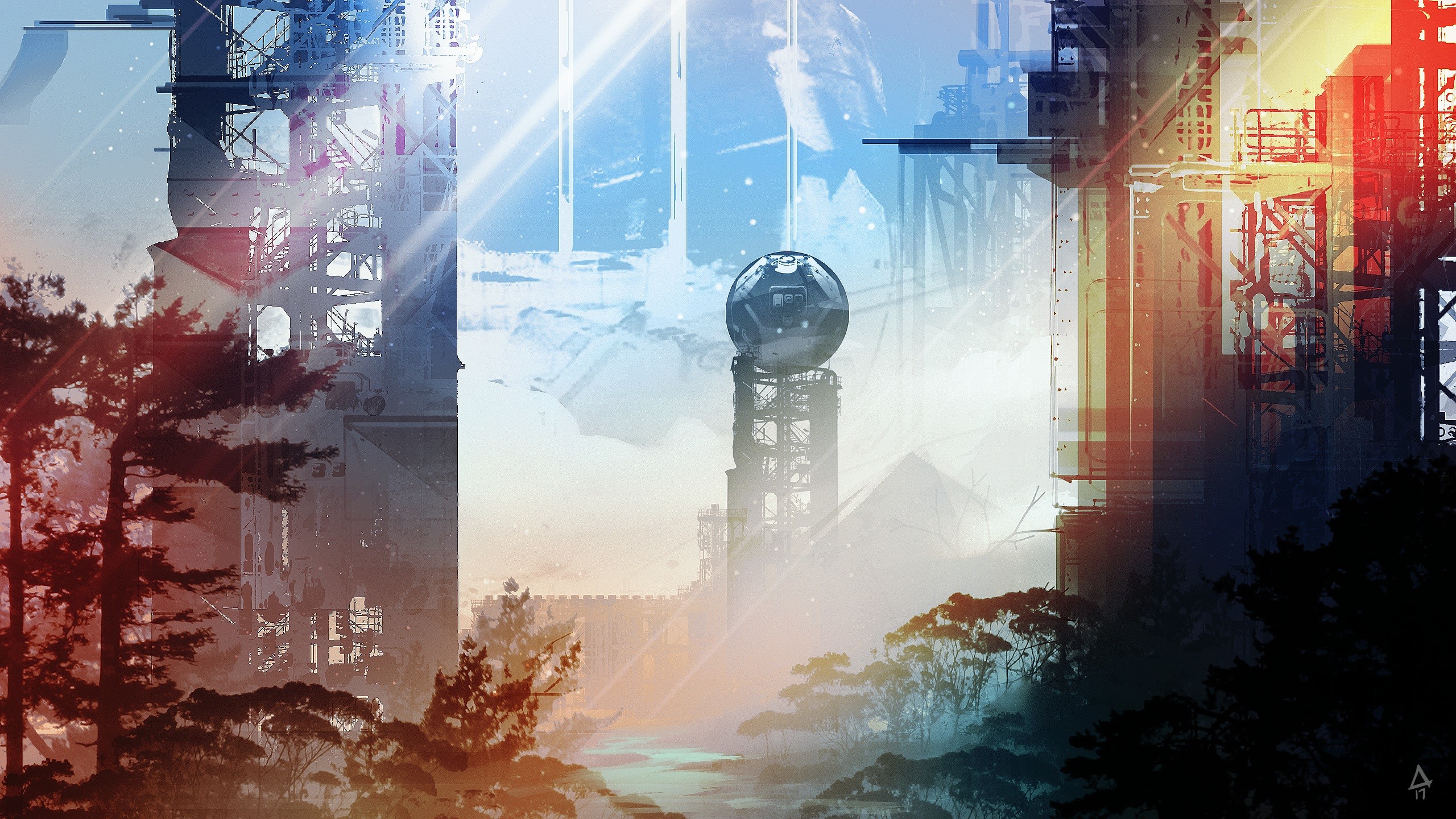 artwork, cityscape, digital art, futuristic, HD Wallpaper