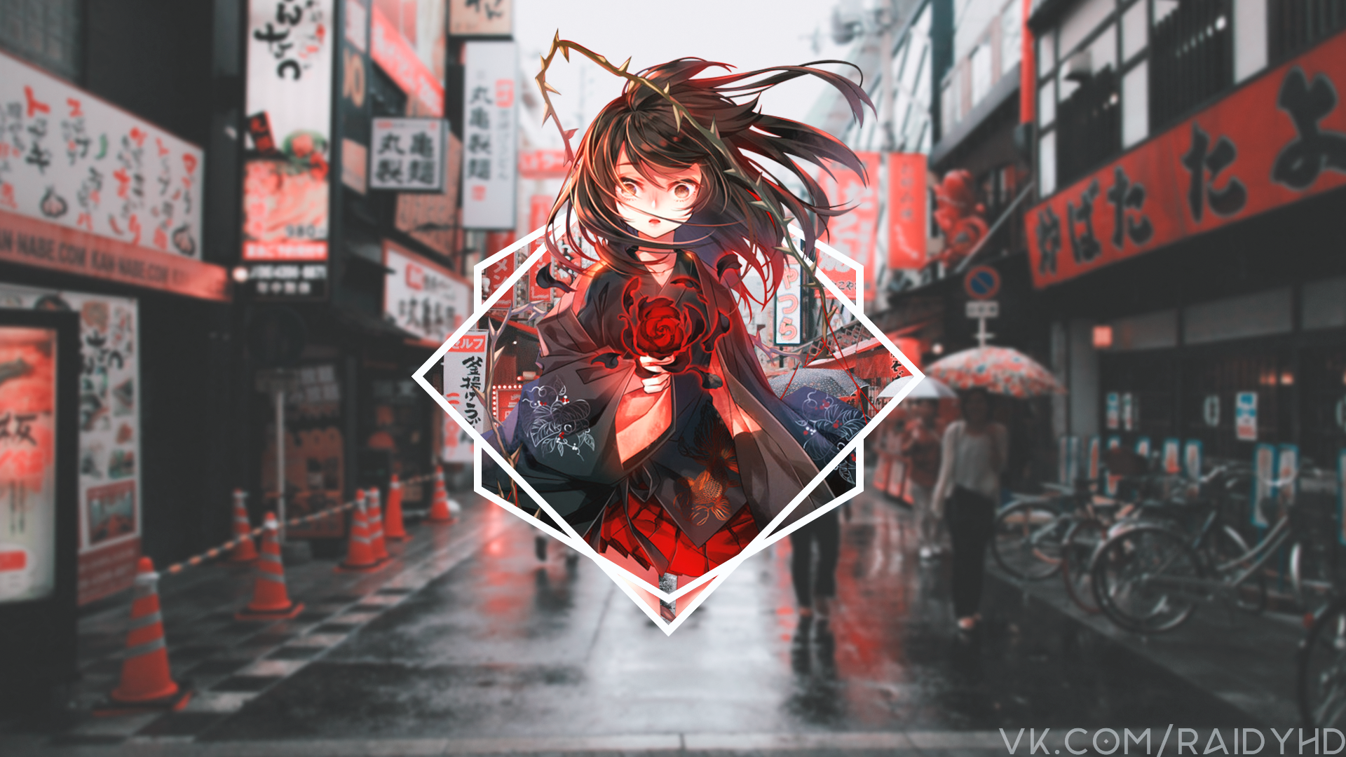 anime, anime girls, picture-in-picture, HD Wallpaper
