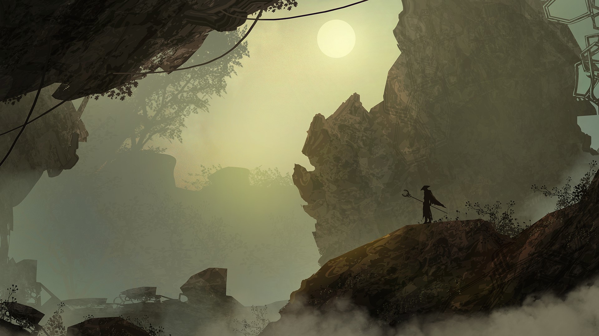 nature, landscape, artwork, mist, HD Wallpaper