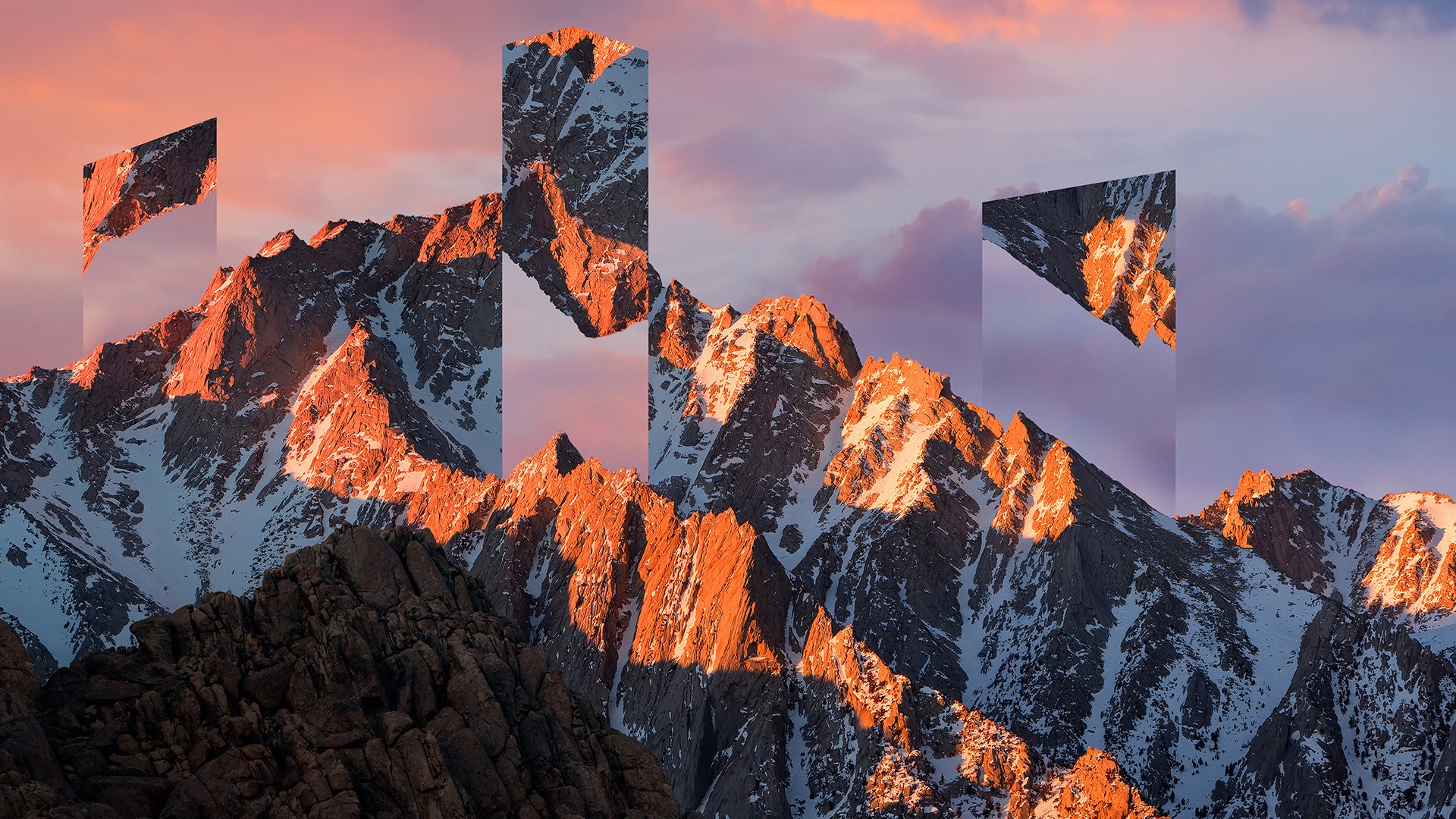 mountains, snow, abstract, HD Wallpaper