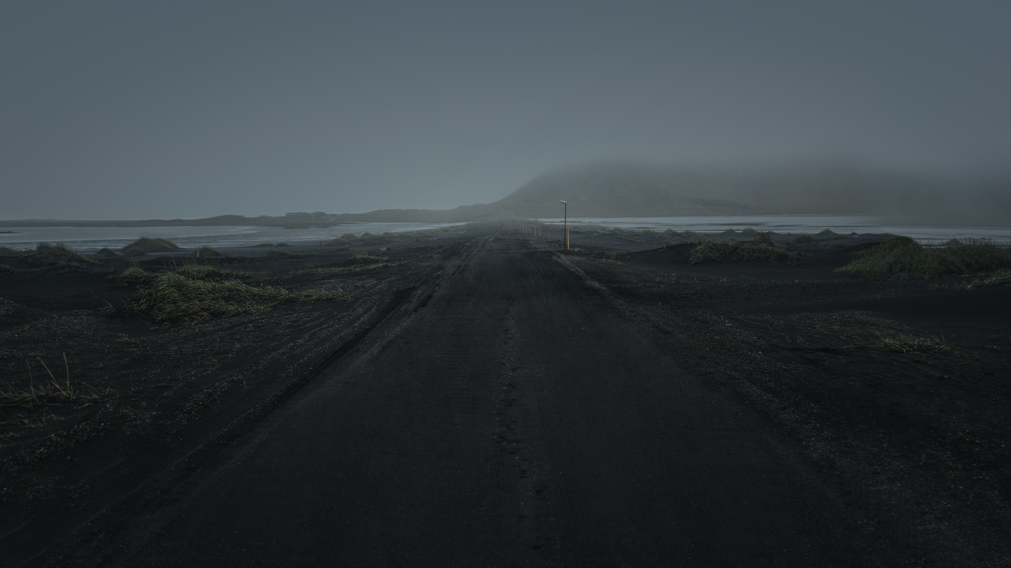 nature, landscape, road, mist, HD Wallpaper