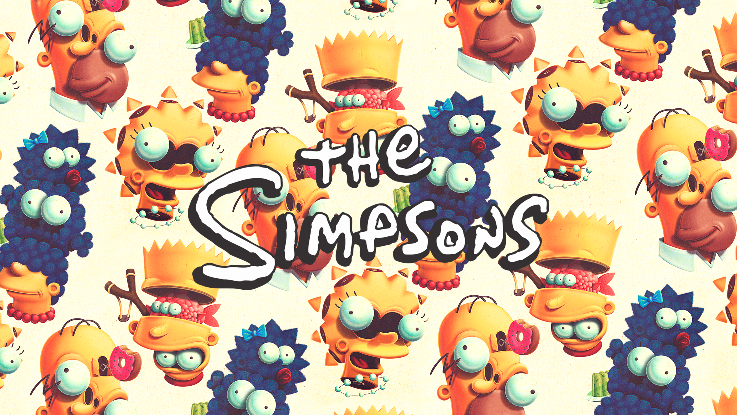 Juan Carlos Paz -BAKEA-, The Simpsons, fan art, Marge Simpson, Homer Simpson, Lisa Simpson, Maggie Simpson, Bart Simpson, abstract, HD Wallpaper