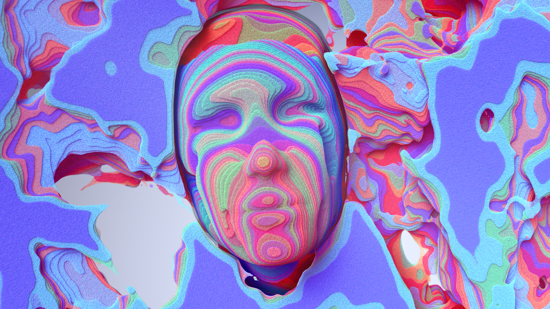abstract, 3D, face, texture, violet, pink, HD Wallpaper