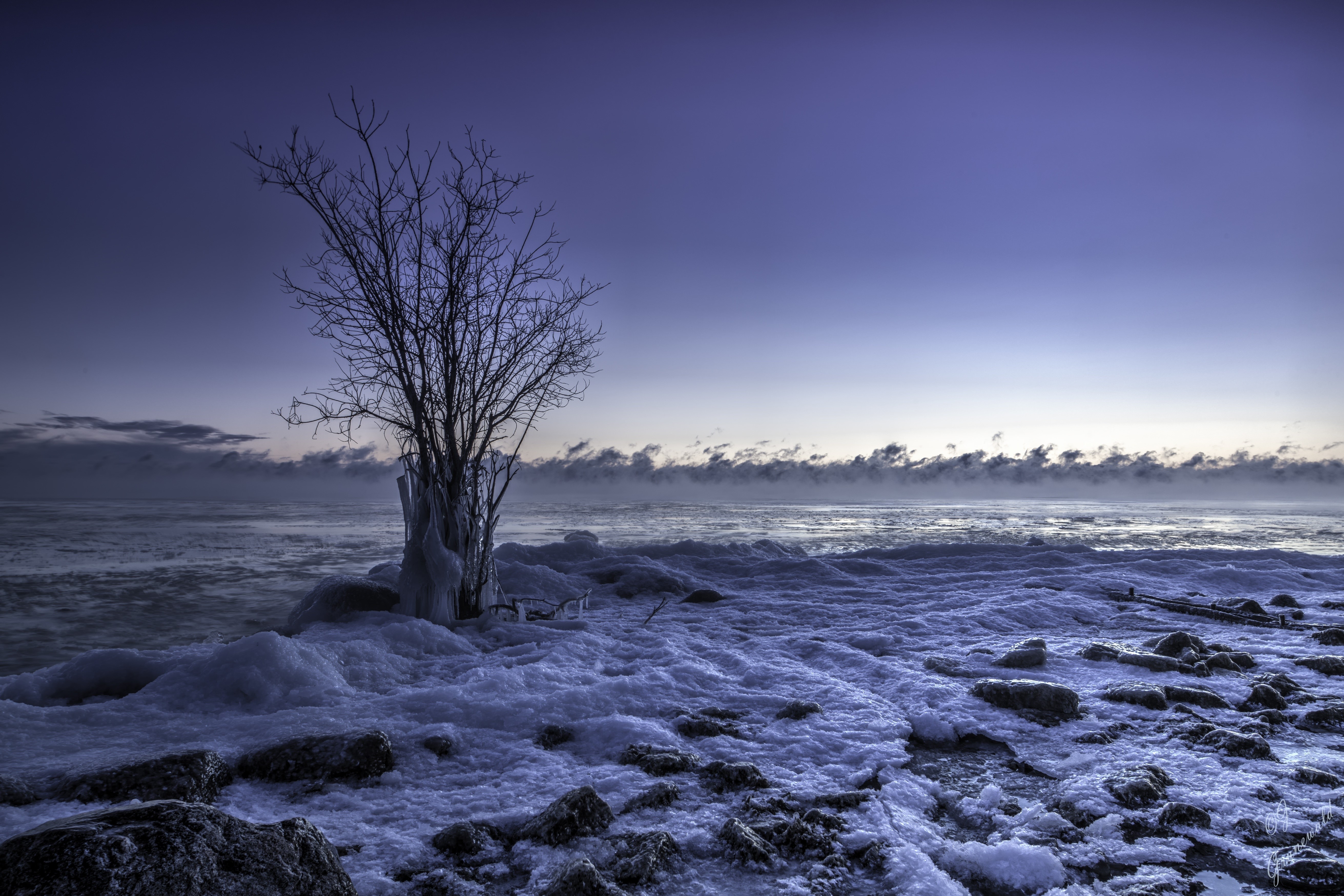 dark, landscape, winter, snow, HD Wallpaper