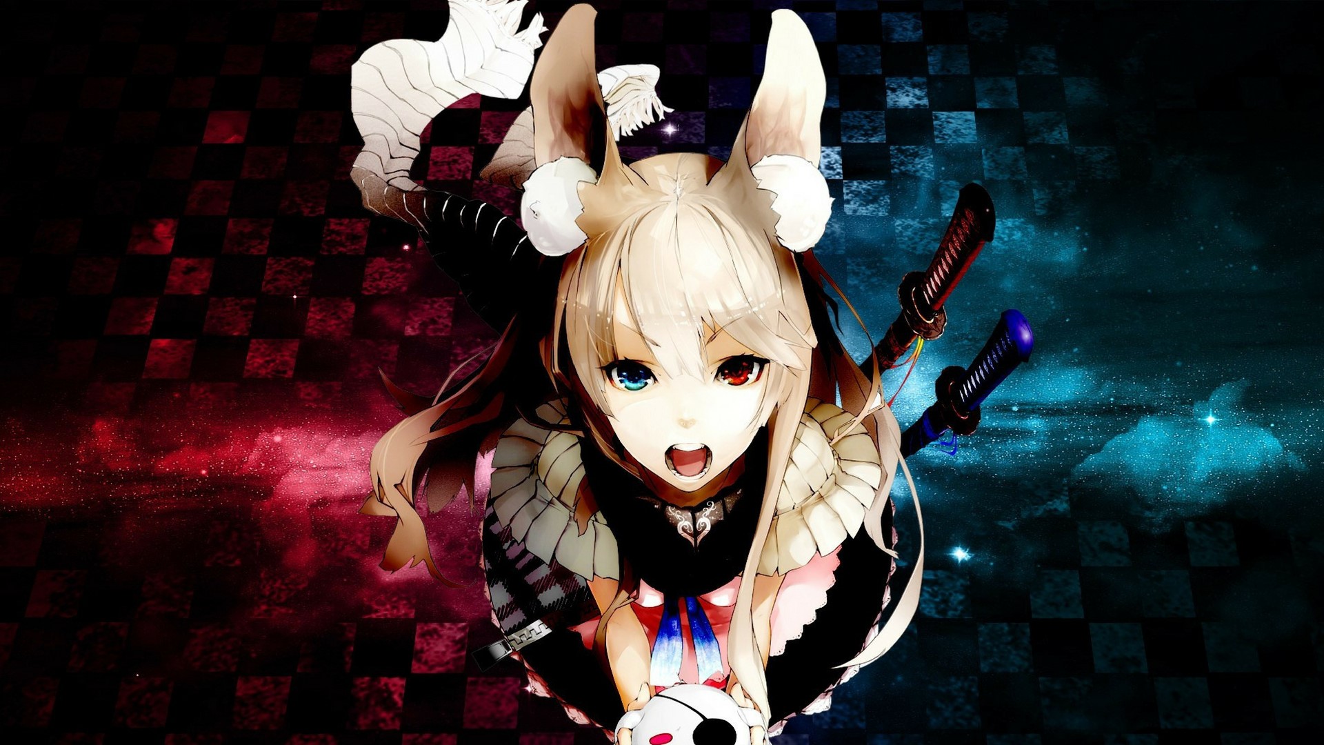 anime, anime girls, animal ears, open mouth, blonde, HD Wallpaper