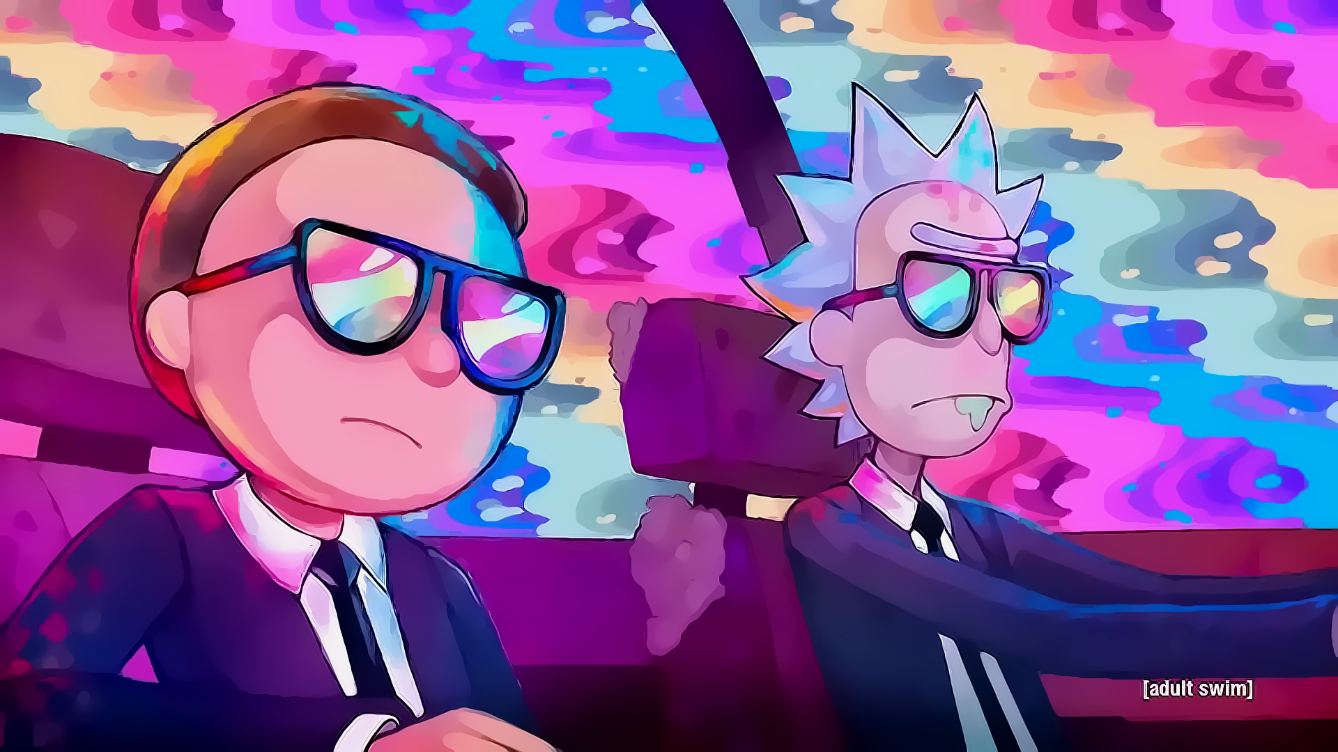 Rick and Morty, cartoon, shades, colorful, HD Wallpaper