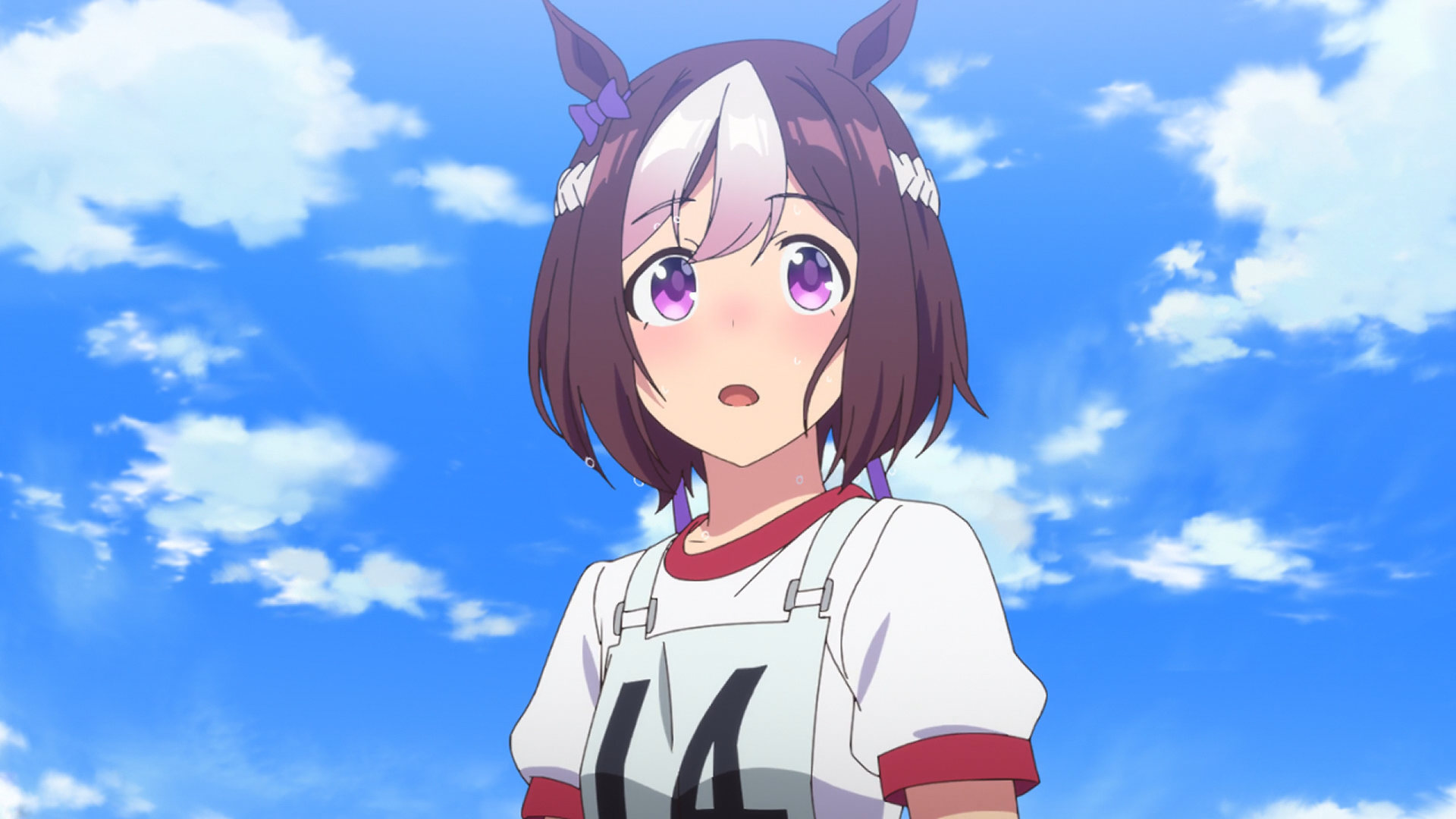 anime, anime girls, white skin, Uma Musume Pretty Derby, Special Week (Uma Musume), sky, HD Wallpaper
