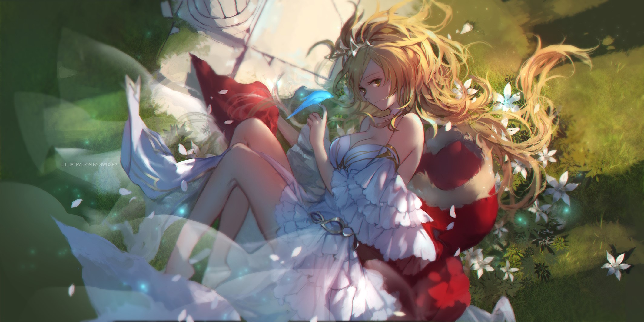 anime girls, swd3e2, blonde, long hair, HD Wallpaper