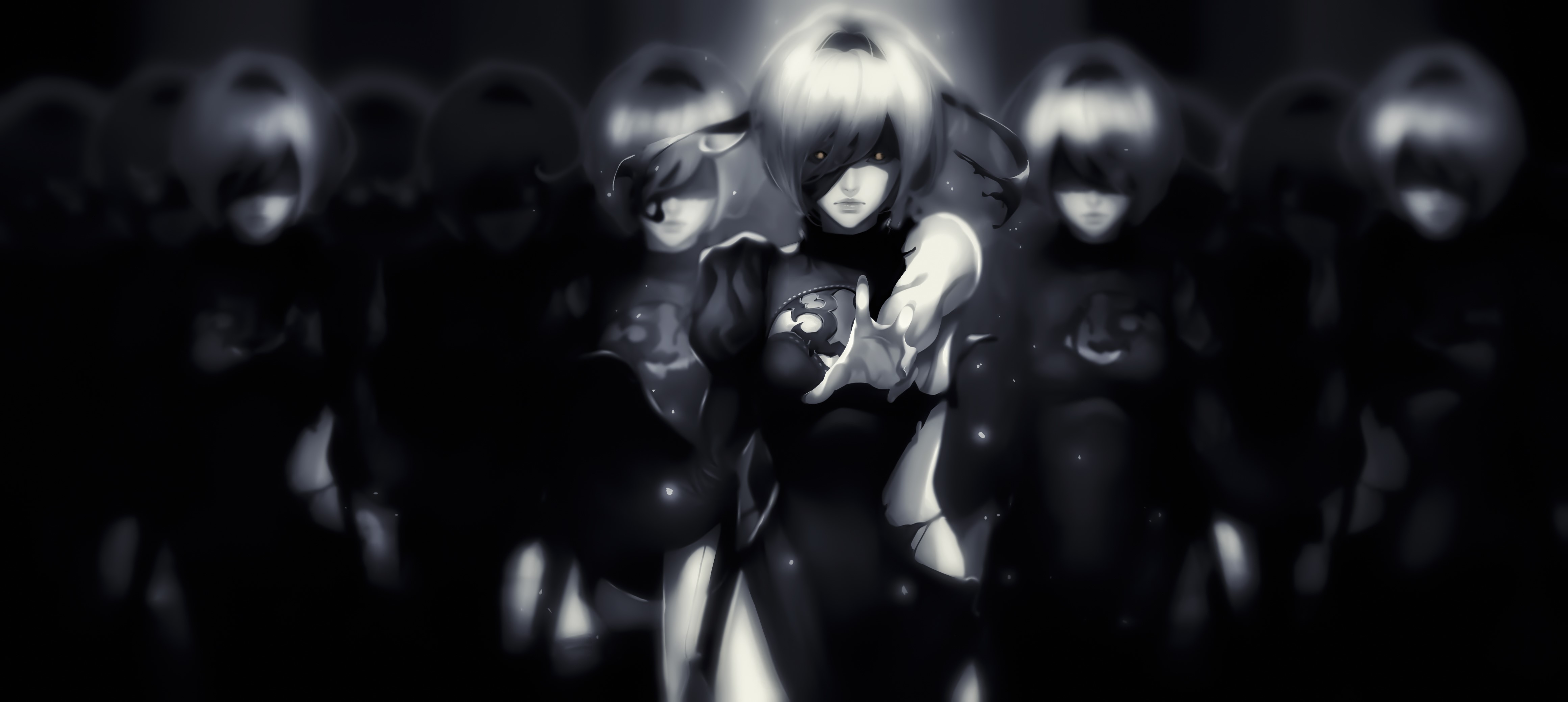 women, anime girls, NieR, Nier: Automata, frontal view, HD Wallpaper