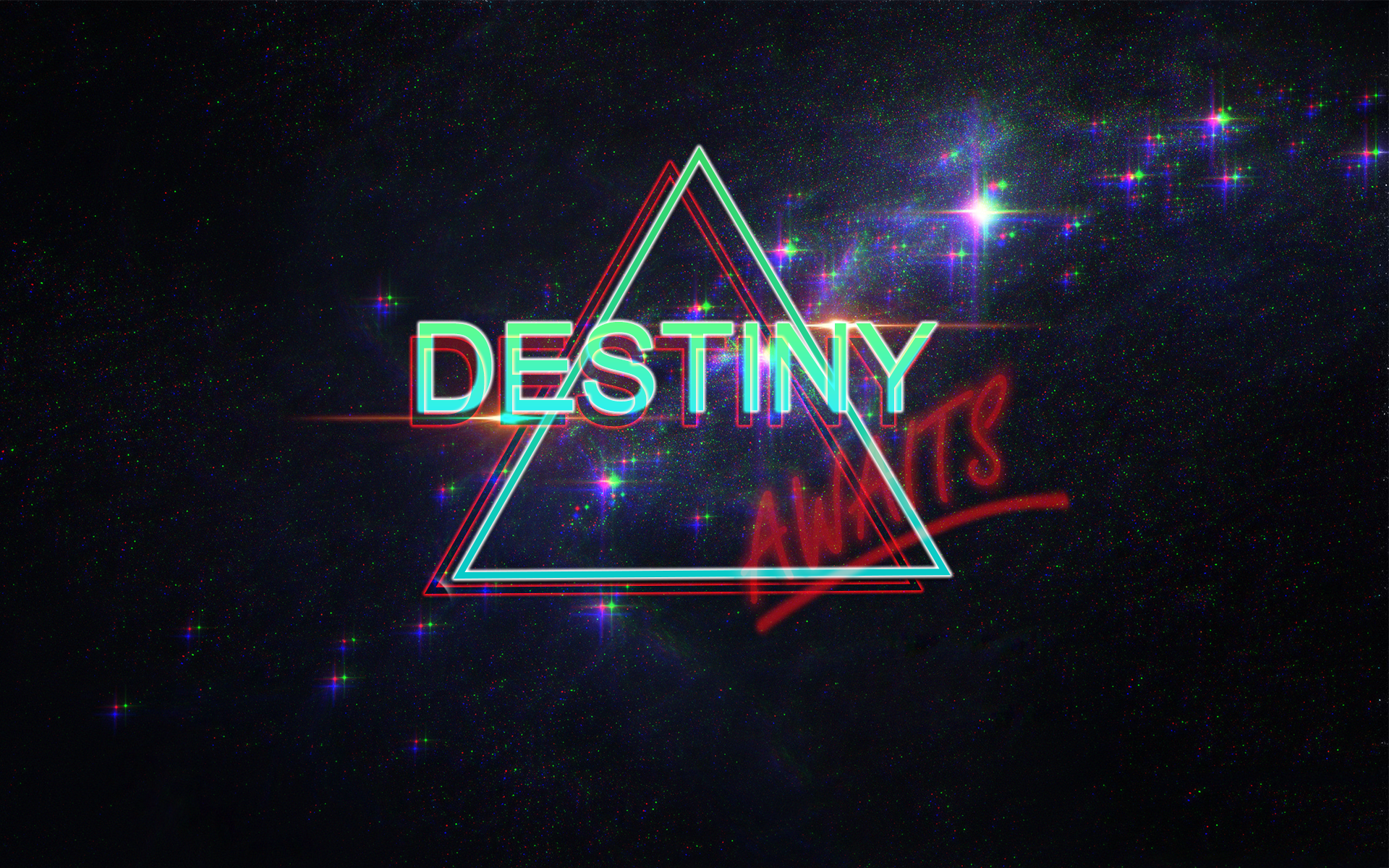 retrowave, space, triangle, HD Wallpaper
