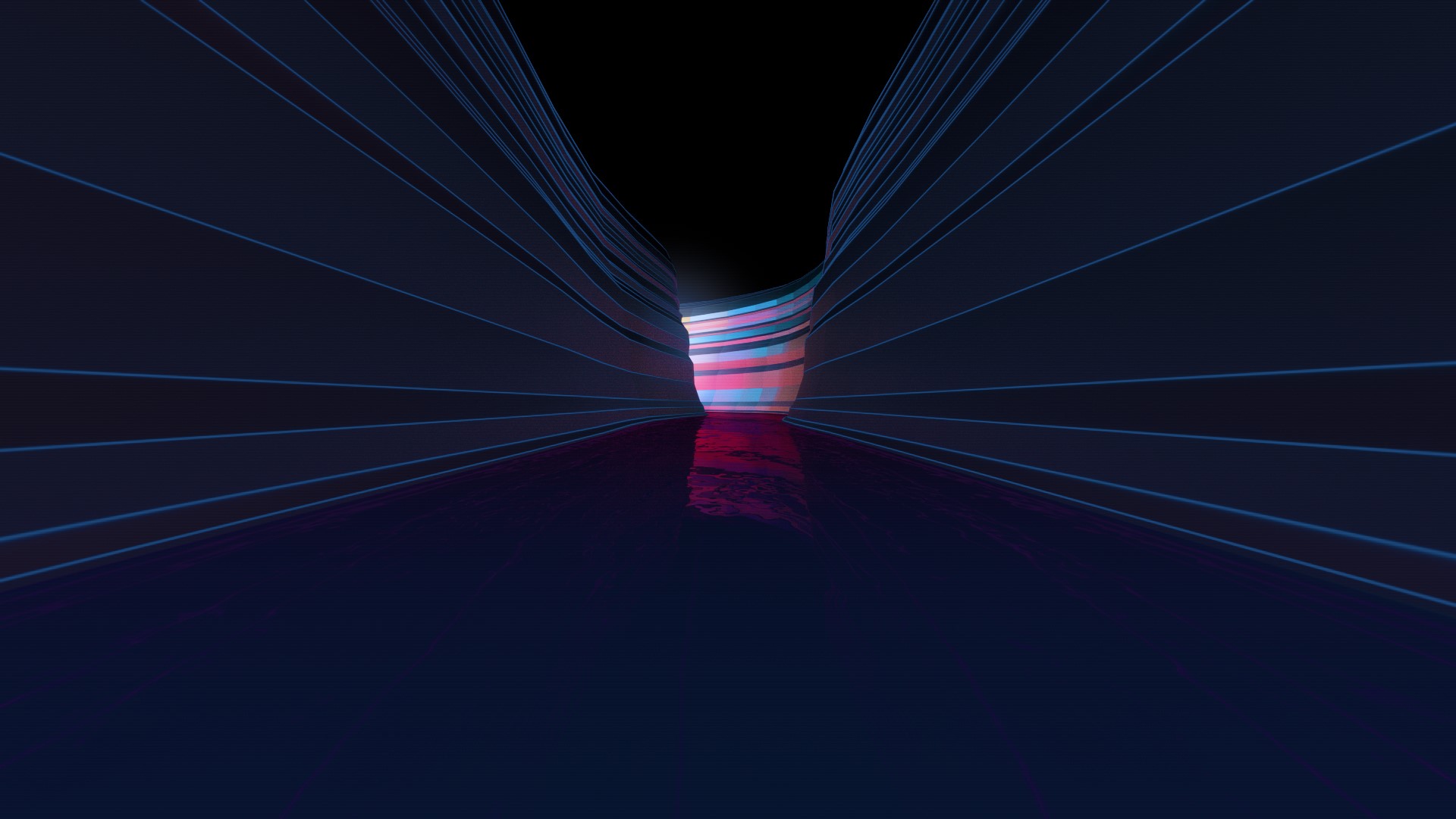 digital art, canyon, abstract, dark, lines, HD Wallpaper