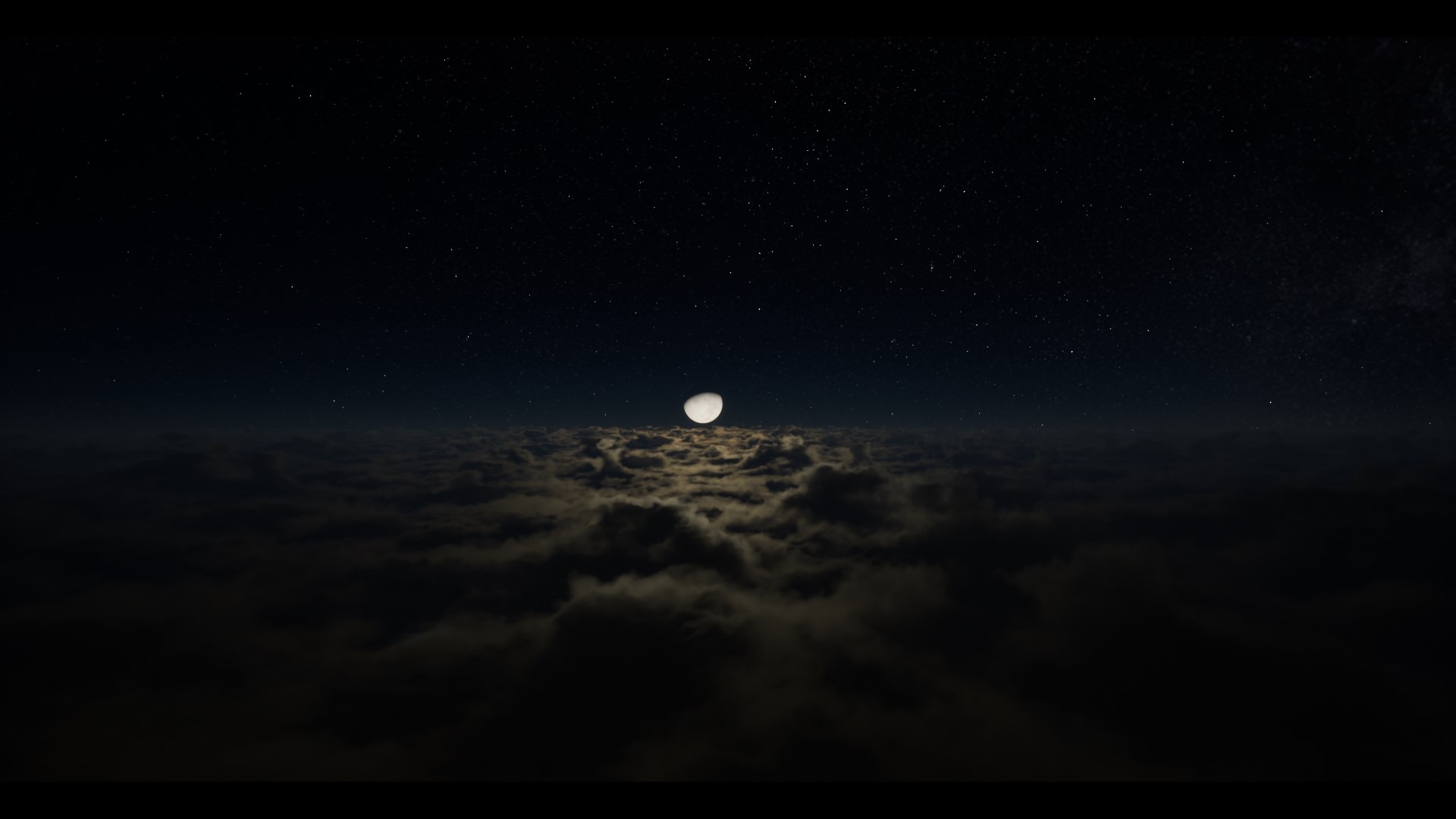 sky, clouds, Moon, rendering, stars, HD Wallpaper