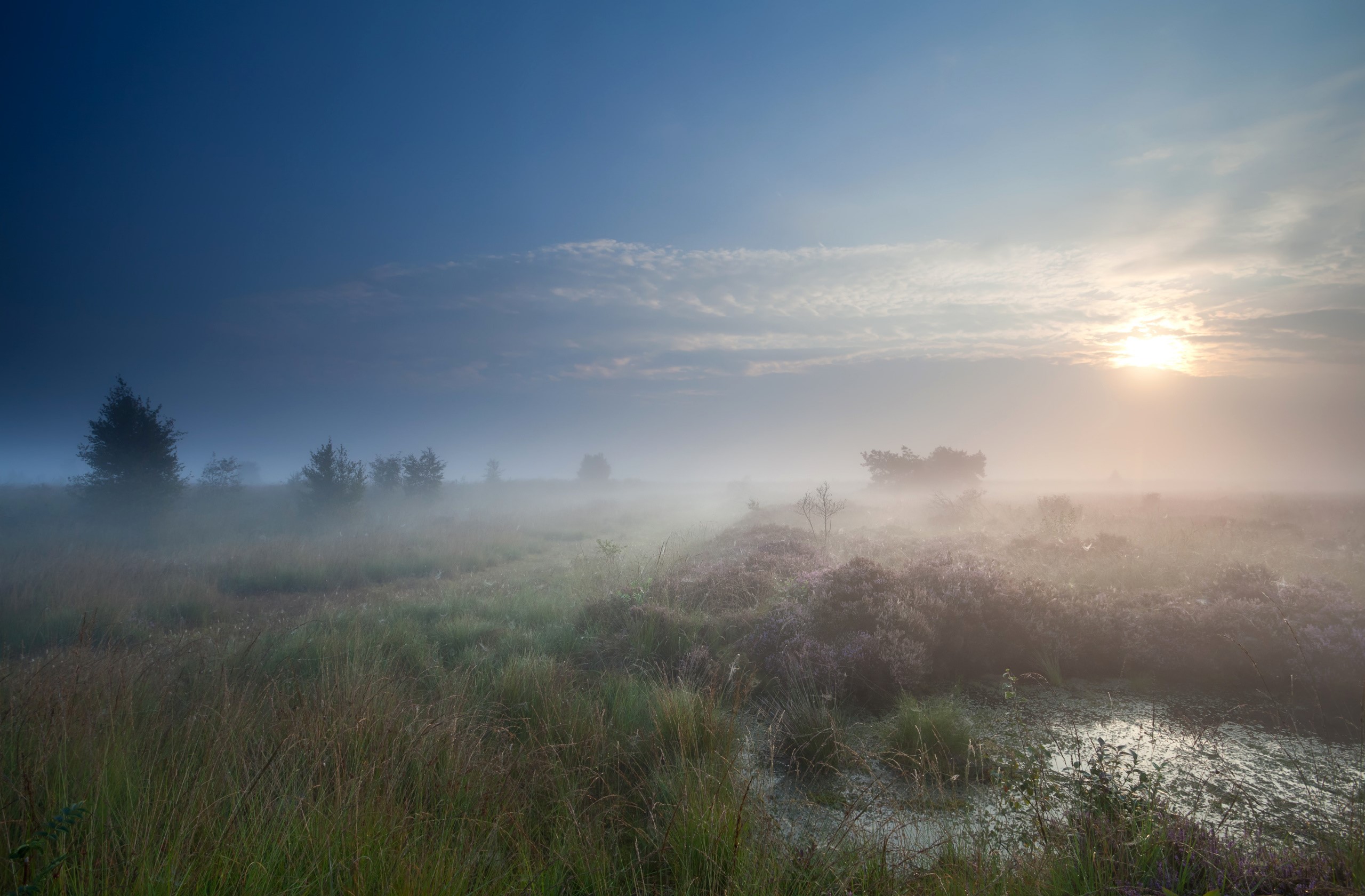 blue, sky, nature, landscape, Sun, HD Wallpaper