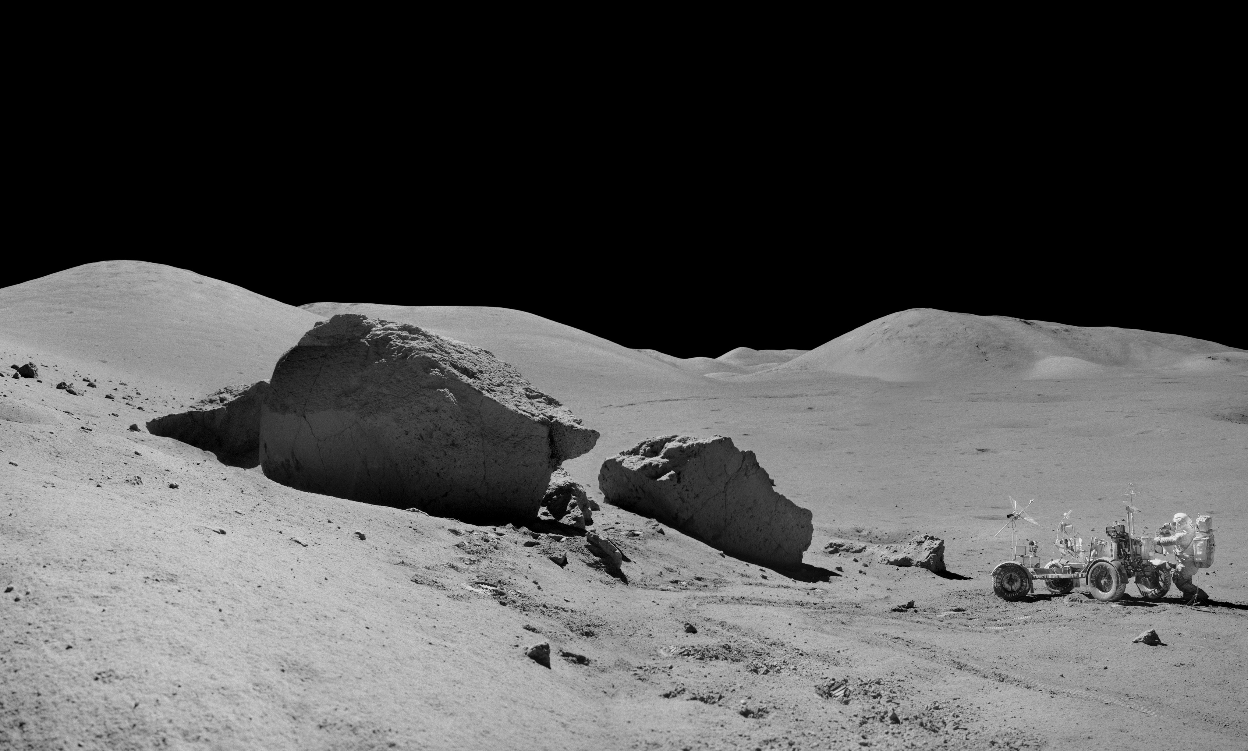 space, Moon, monochrome, astronaut, HD Wallpaper