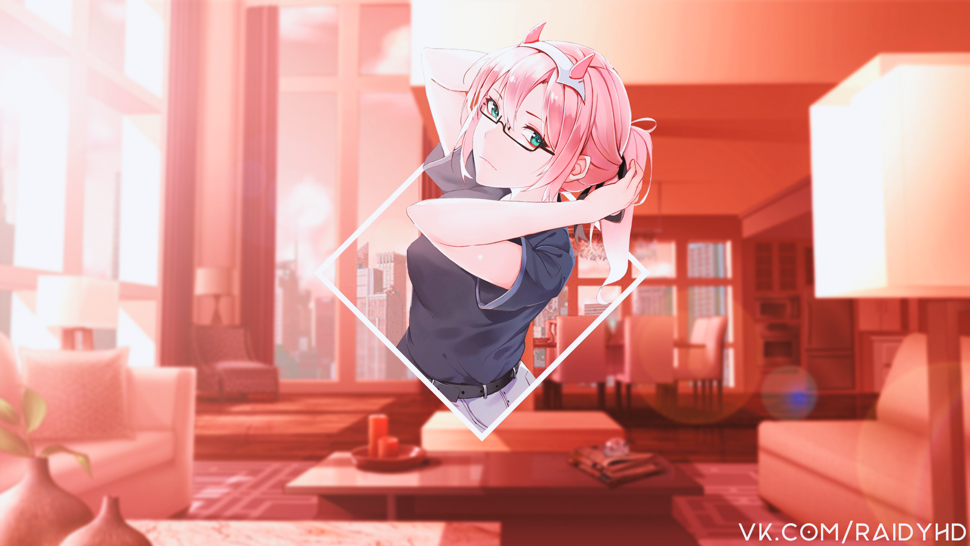 anime, anime girls, picture-in-picture, Zero Two (Darling in the FranXX), Darling in the FranXX, HD Wallpaper