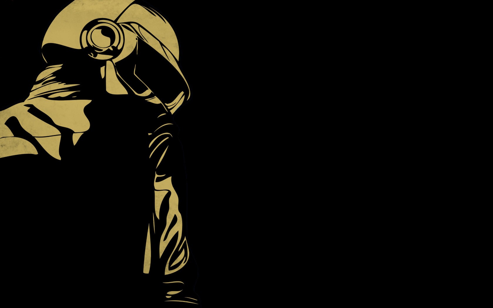 Daft Punk, black, minimalism, helmet, simple, black background, HD Wallpaper