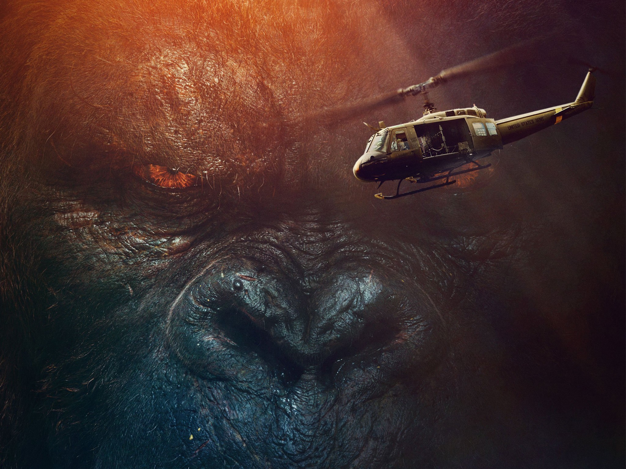 King Kong, Kong: Skull Island, movies, helicopter, HD Wallpaper