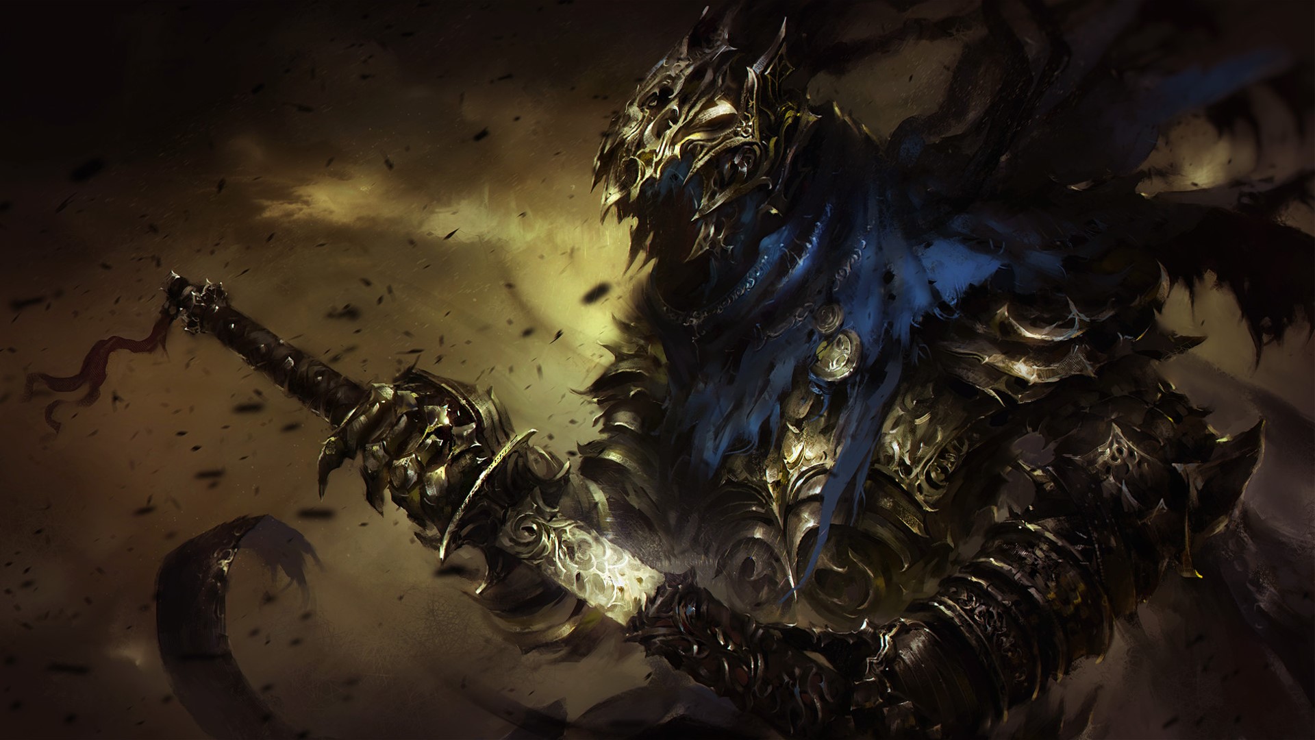 digital art, artwork, video games, Dark Souls, Artorias, Artorias the Abysswalker, sword, HD Wallpaper