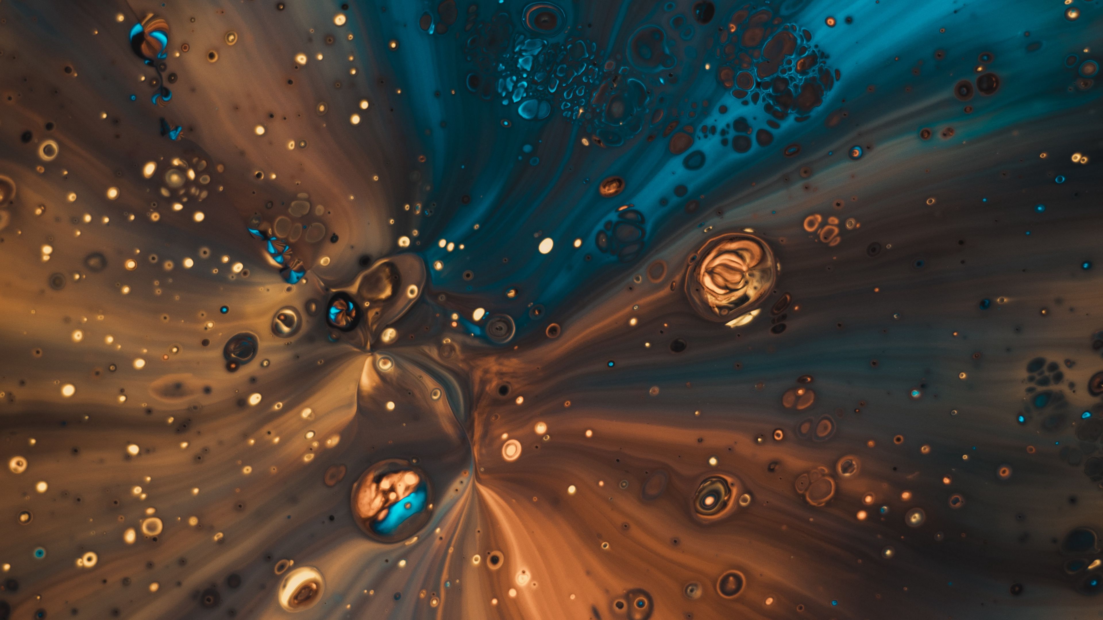 stains, bubbles, liquid, mixing, abstraction, 4k, HD Wallpaper