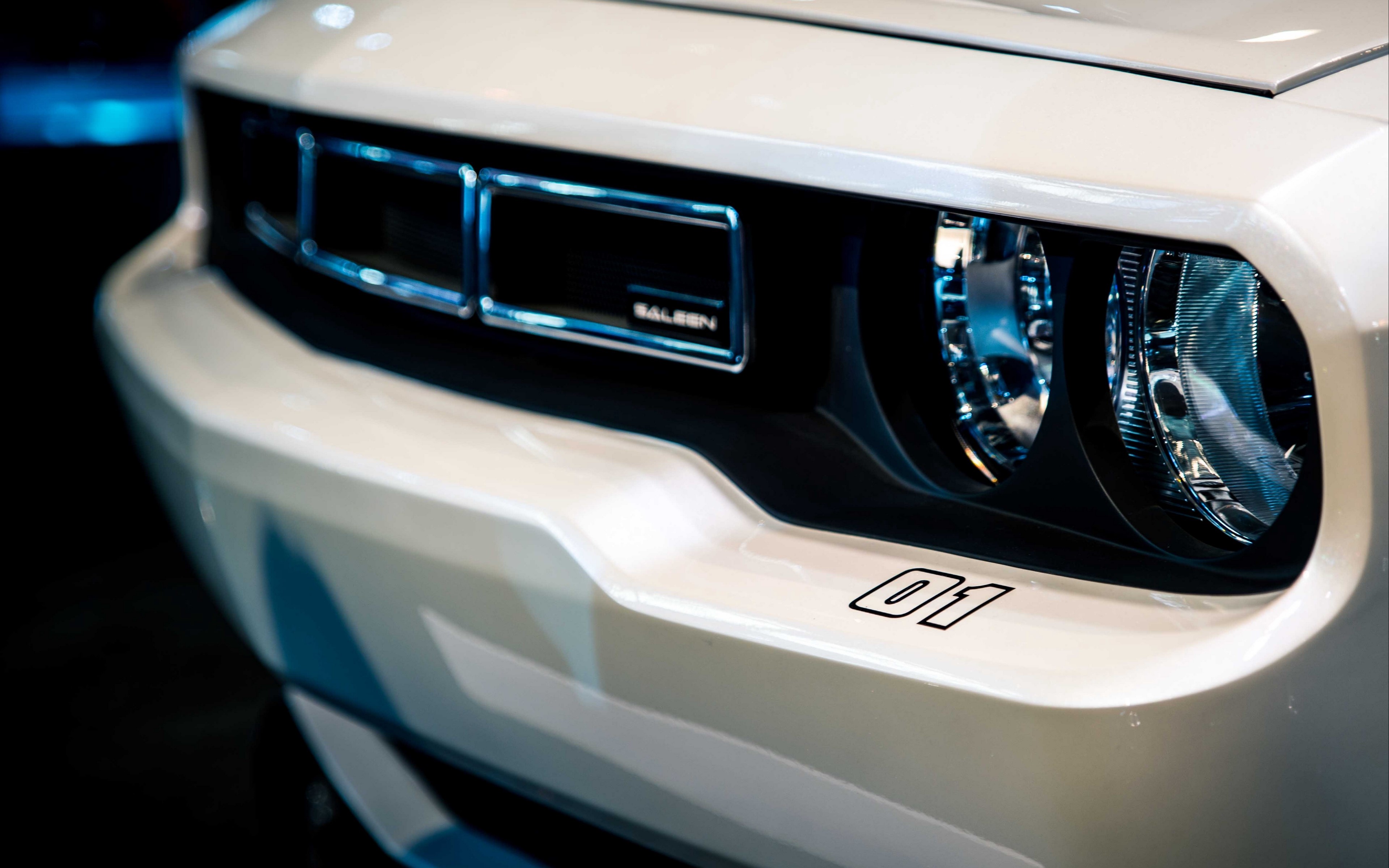 car, vehicle, white cars, numbers, Saleen, HD Wallpaper