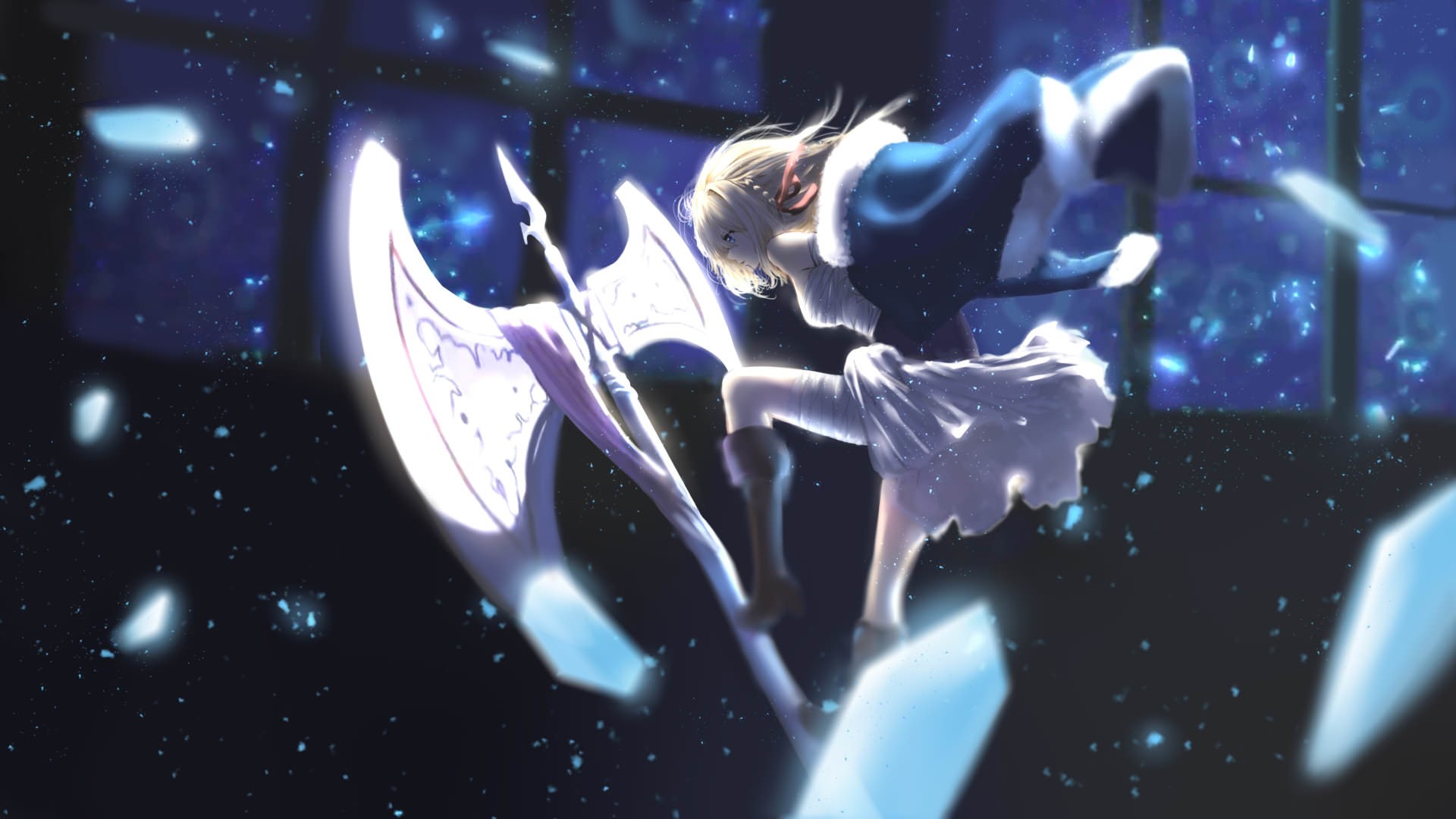 anime, anime girls, Axe, fantasy girl, HD Wallpaper