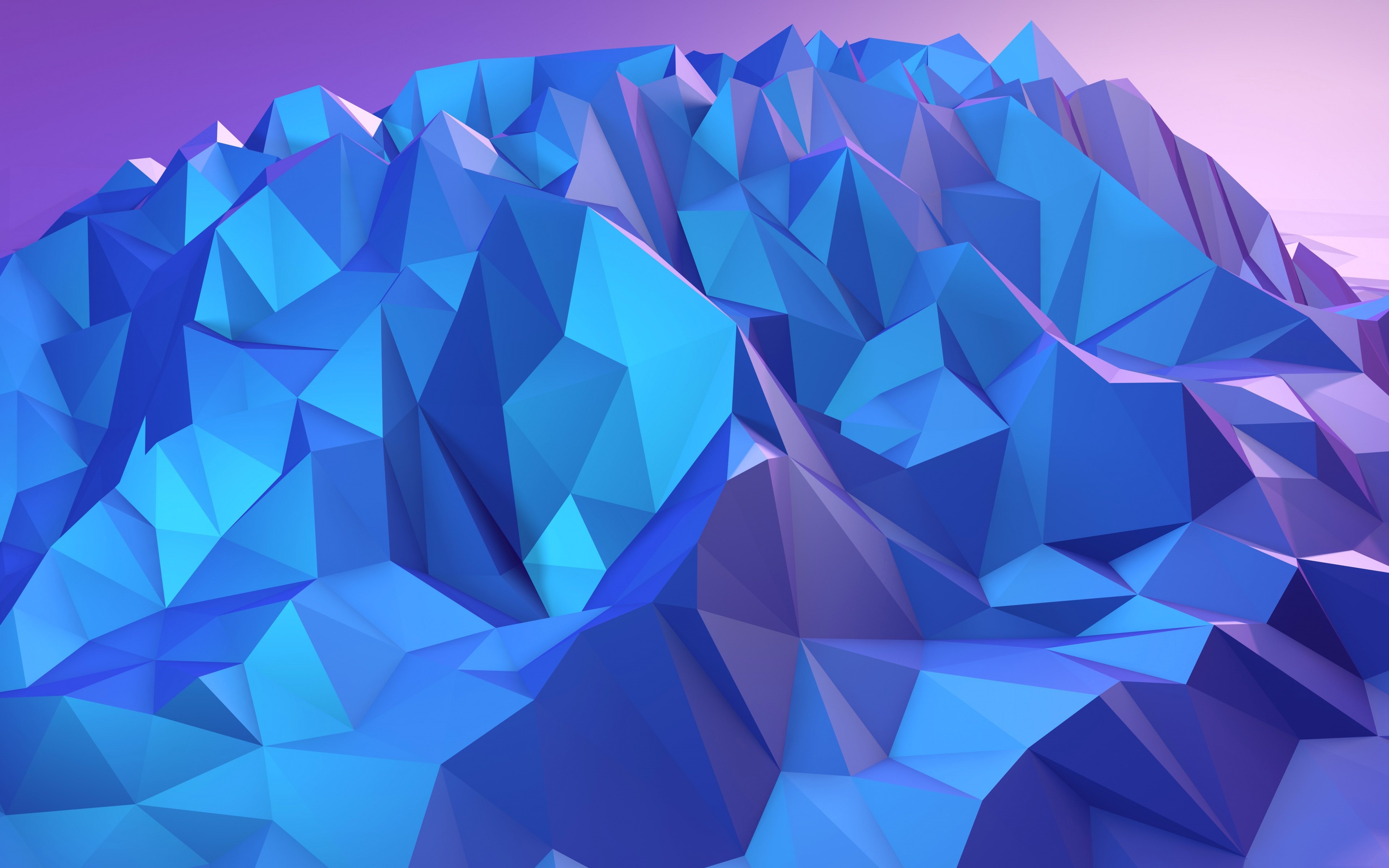 mountains, abstract, colorful, digital art, cyan, HD Wallpaper