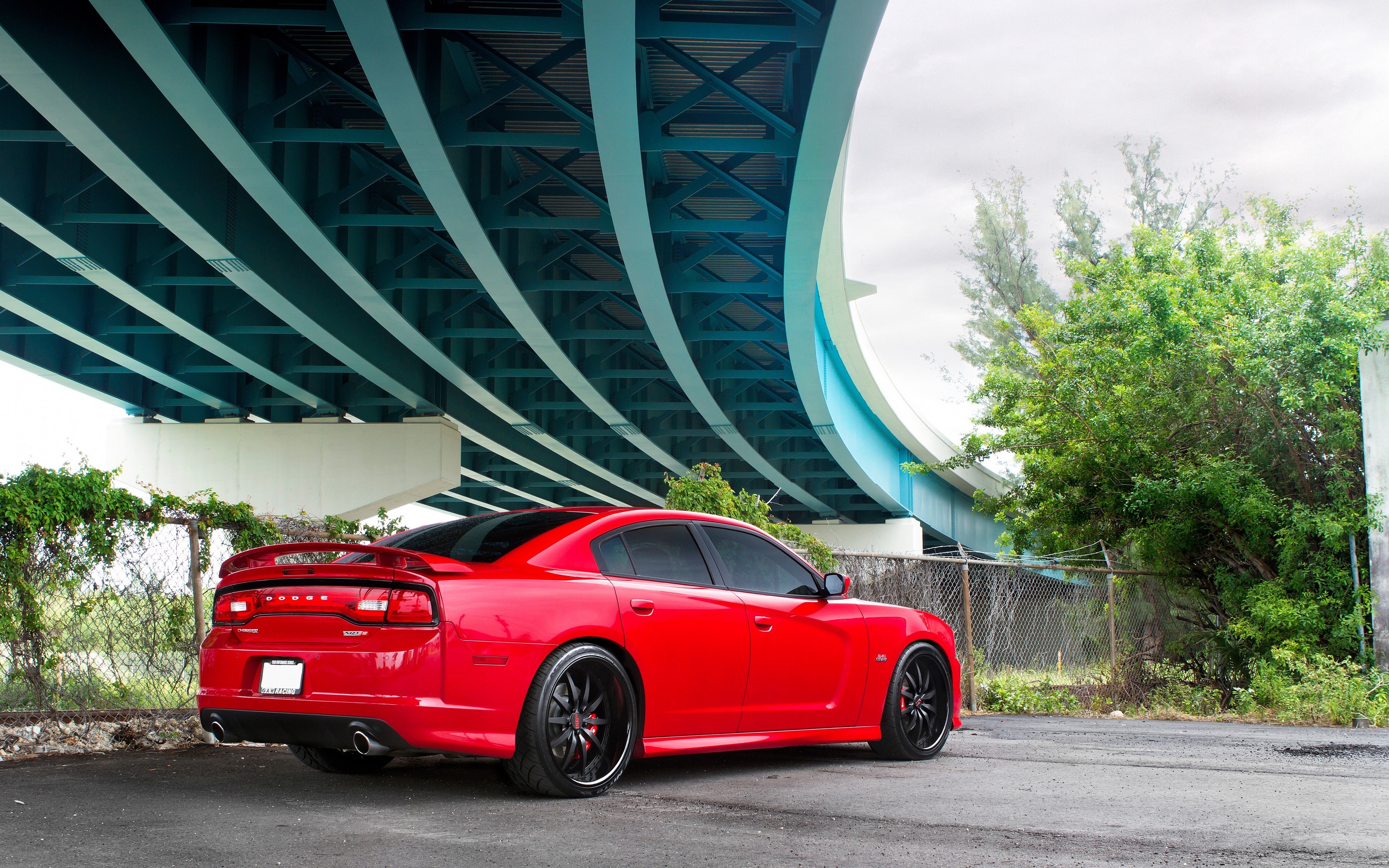 car, concept car, red cars, vehicle, bridge, Dodge, HD Wallpaper