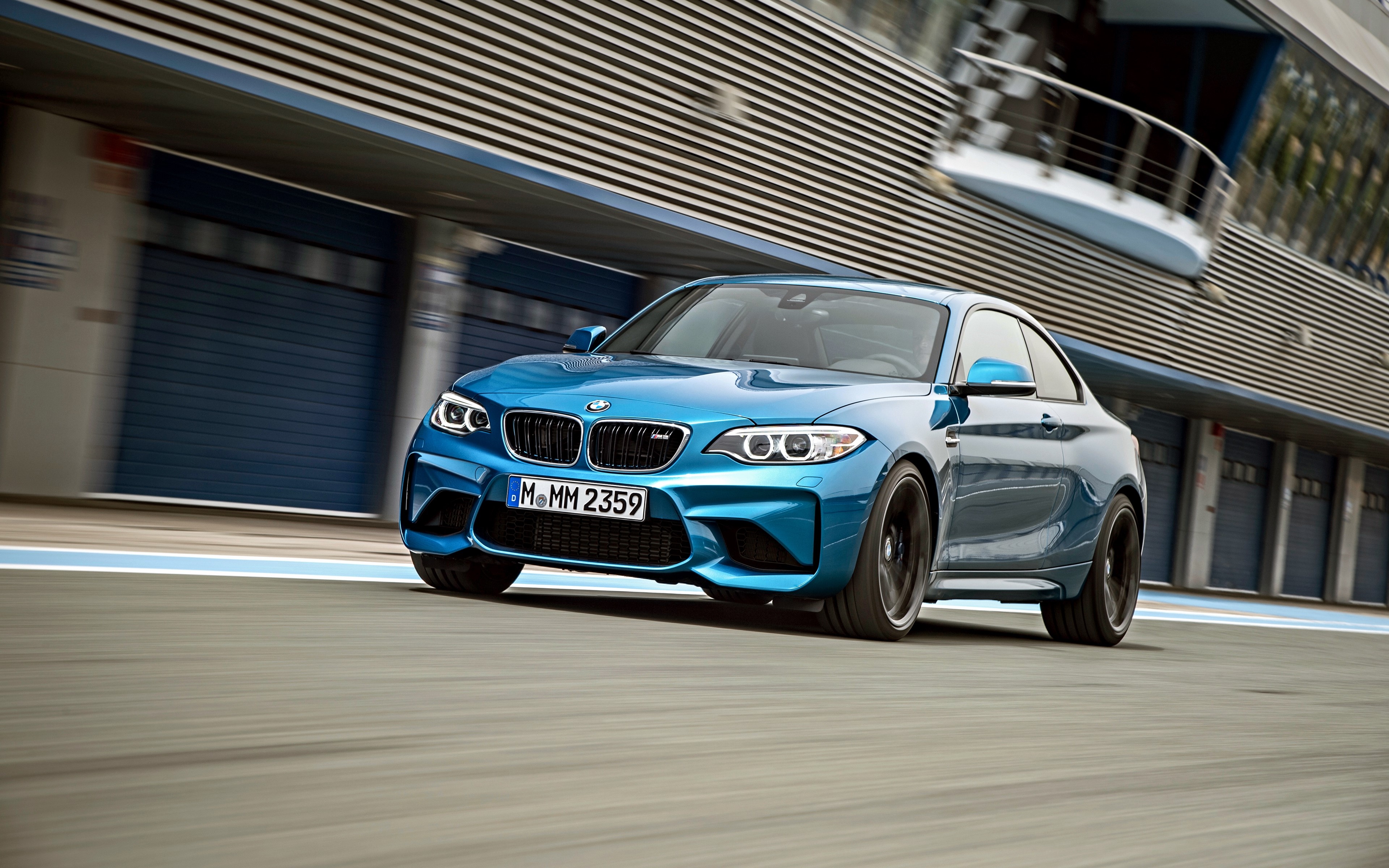 car, concept car, vehicle, numbers, blue cars, BMW, BMW M2, BMW 2 Series, HD Wallpaper