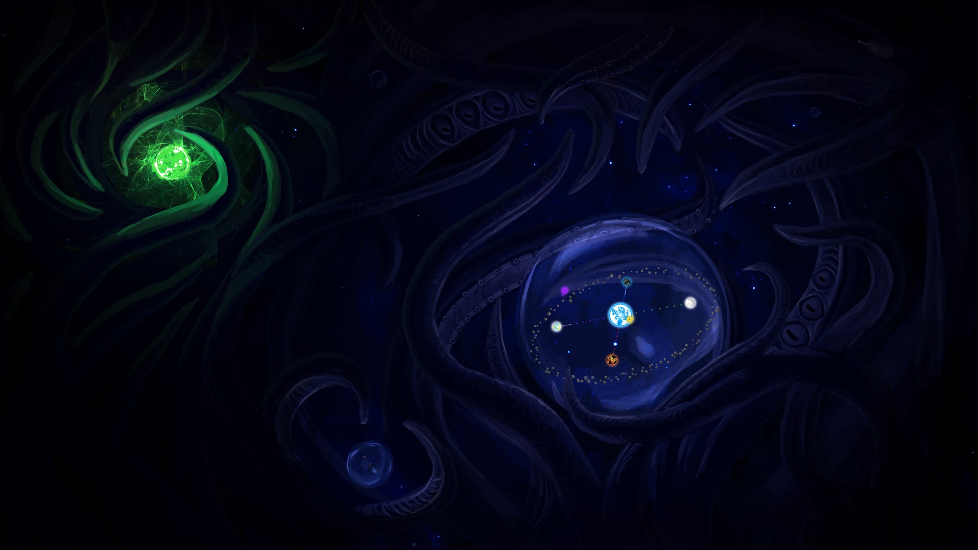 space, tentacles, planet, HD Wallpaper
