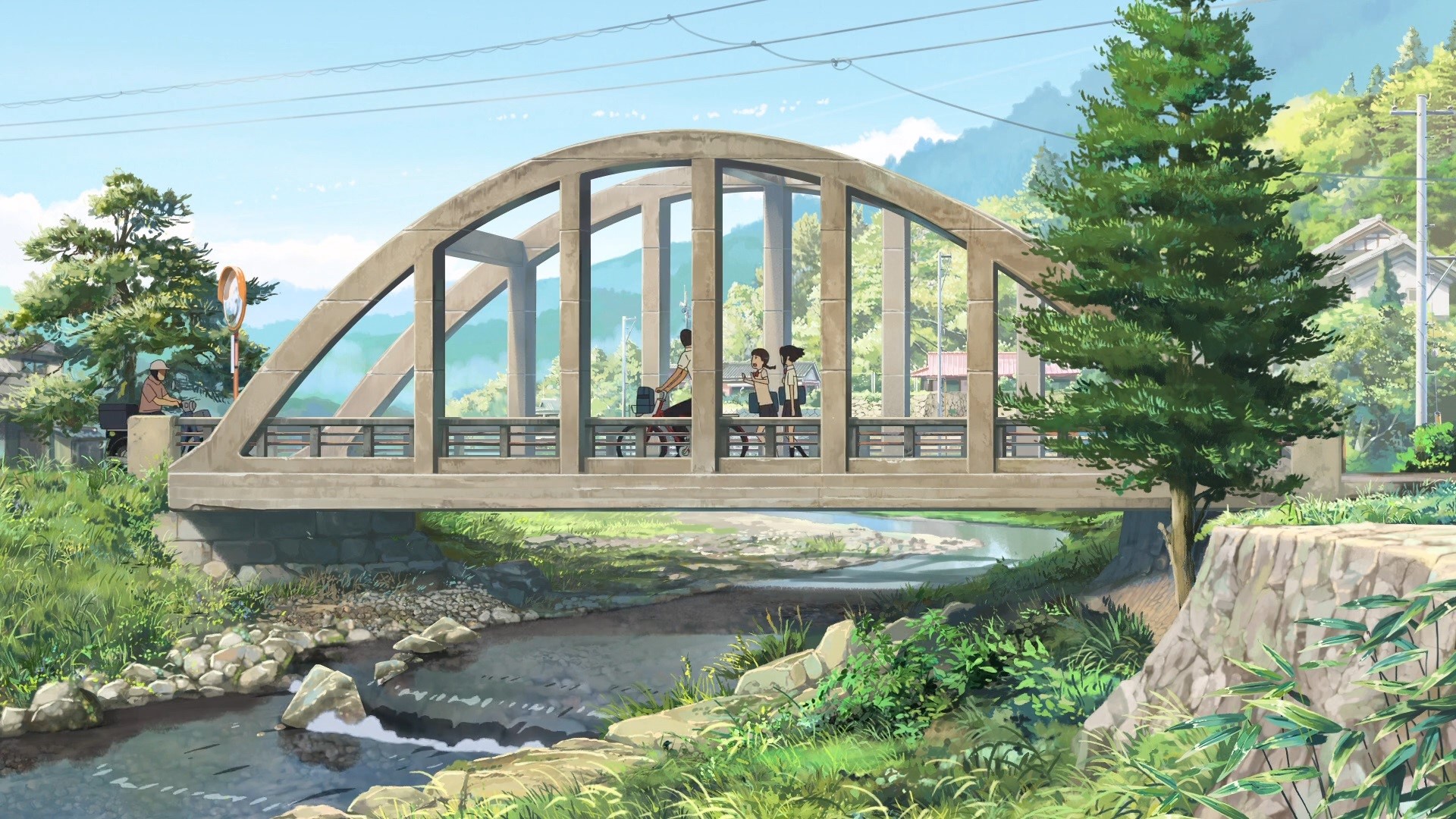 Kimi no Na Wa, Your Name, anime, bridge, Japan, HD Wallpaper